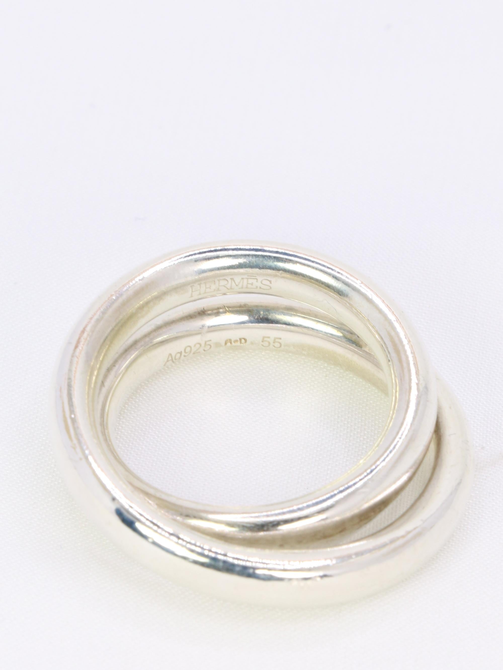 HERMES Bague Vertige argent