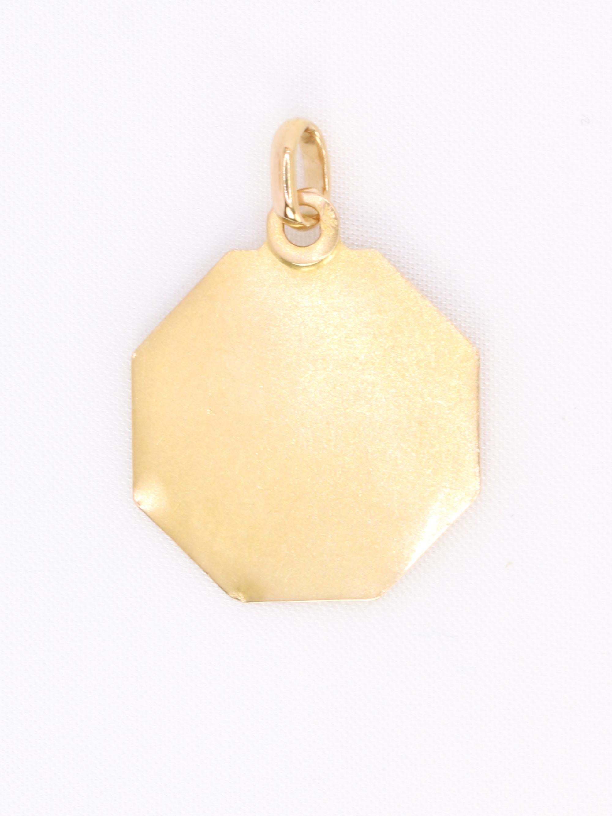 PAUL BRANDT Médaille Art Deco or jaune vierge de profil