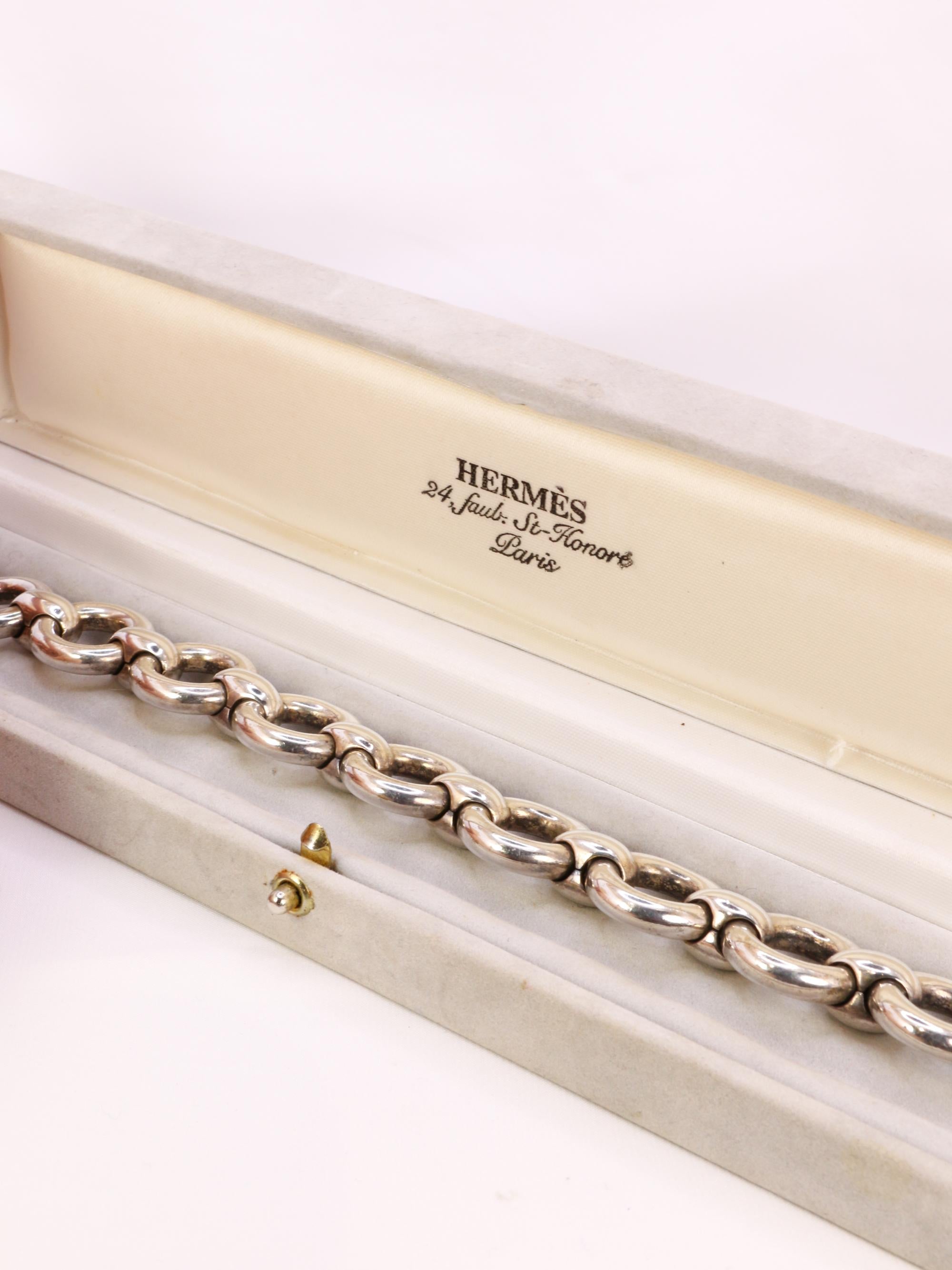 HERMES Bracelet argent vintage Frontail