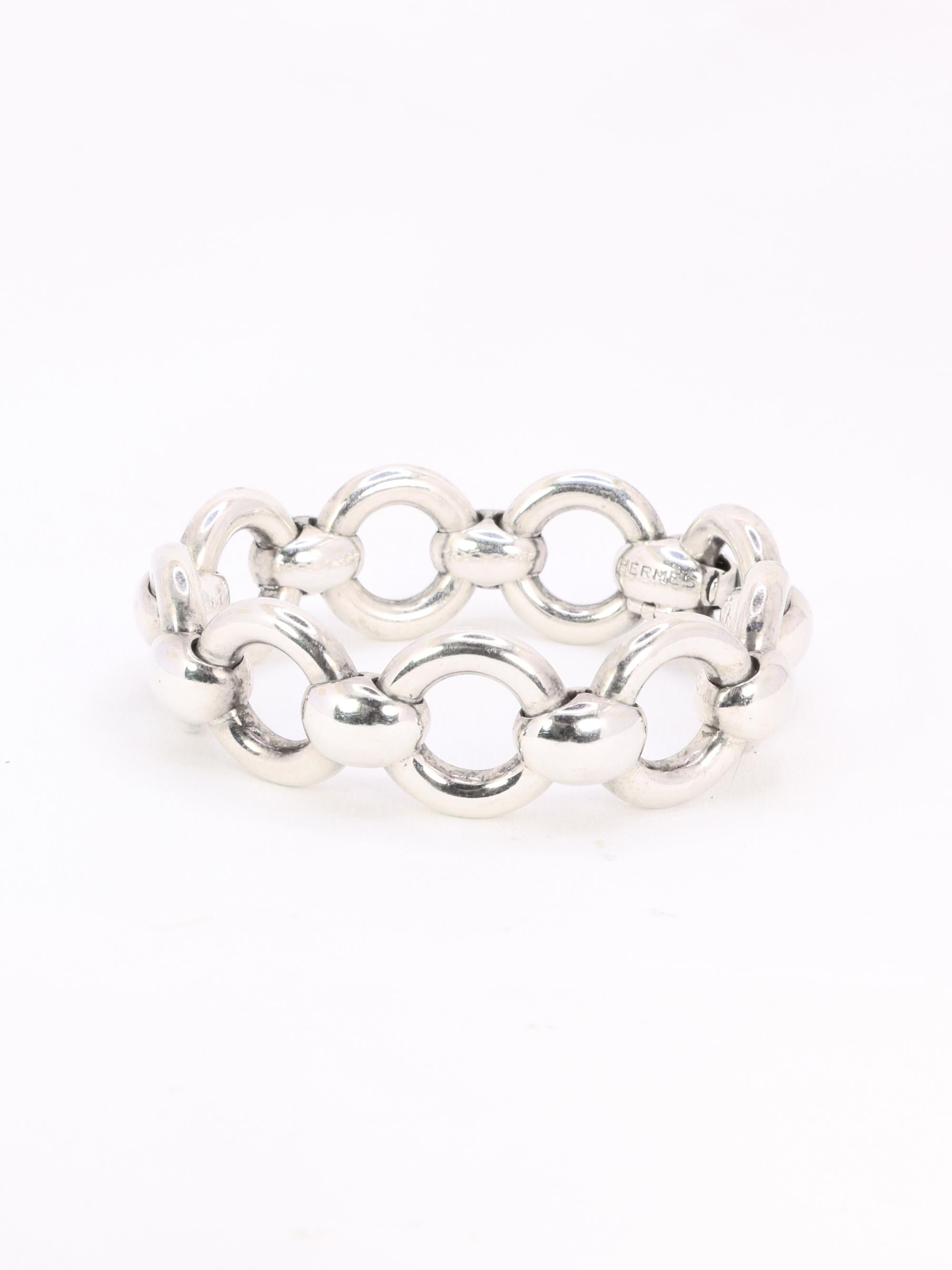 HERMES Bracelet argent vintage Frontail