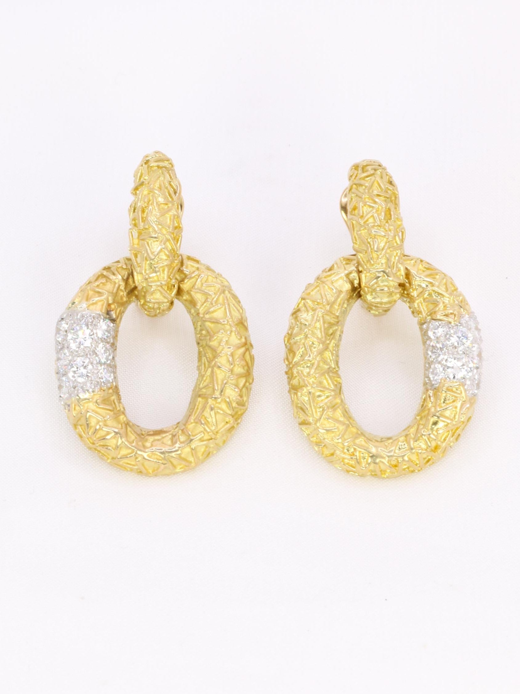 VASSORT (Att à) Boucles d'oreilles 'Chevalerie' or jaune diamants