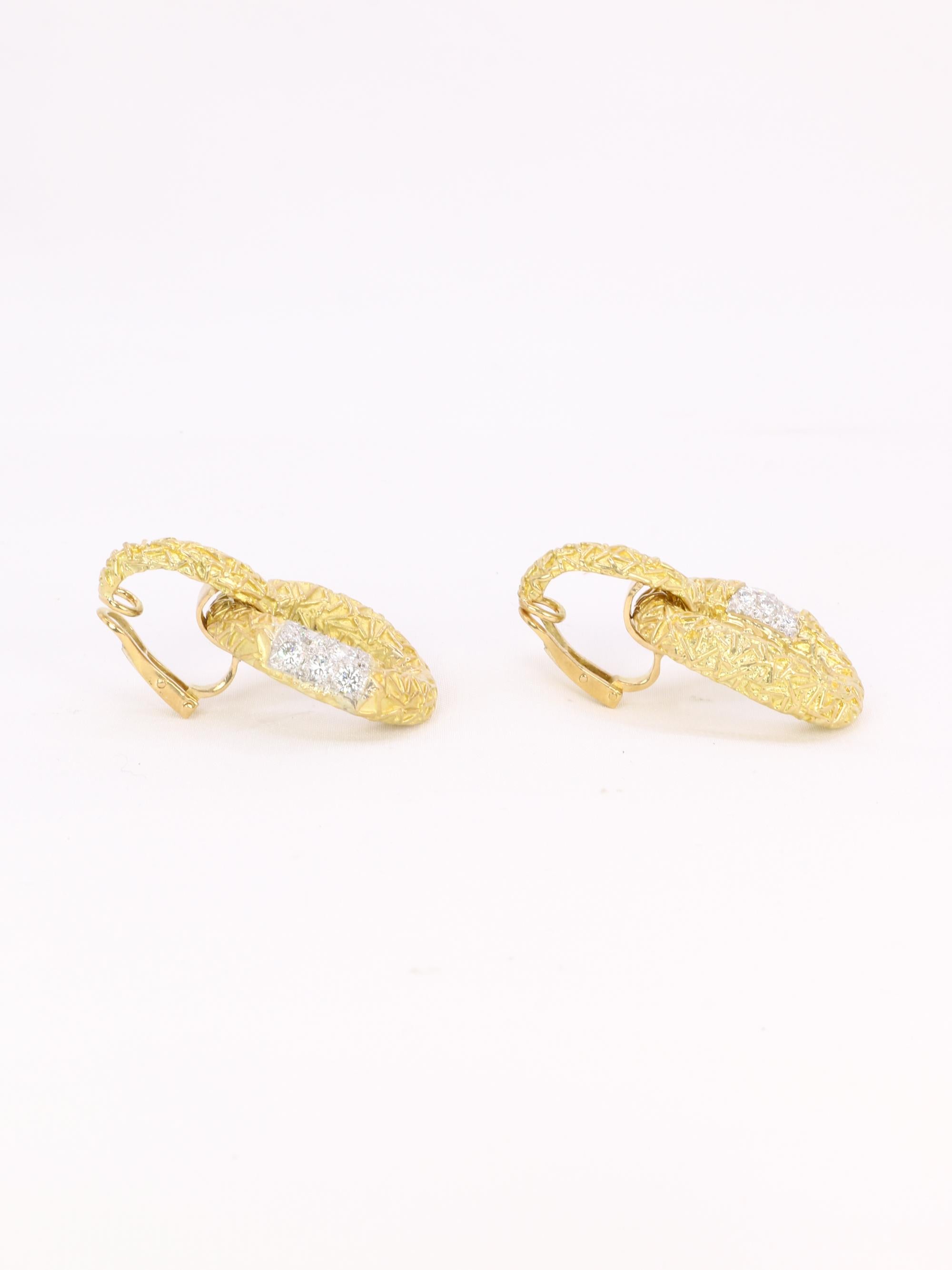 VASSORT (Att à) Boucles d'oreilles 'Chevalerie' or jaune diamants