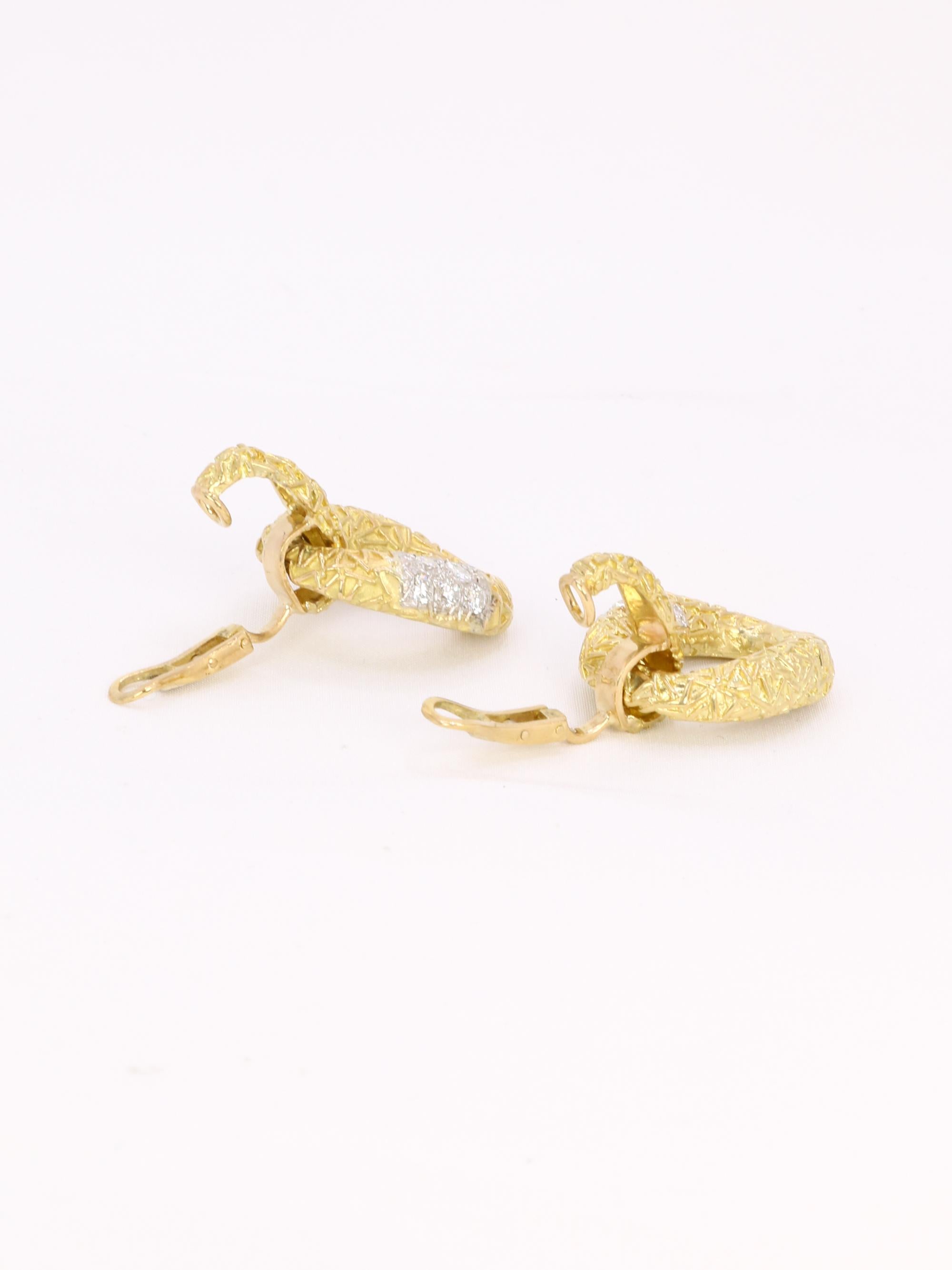 VASSORT (Att à) Boucles d'oreilles 'Chevalerie' or jaune diamants