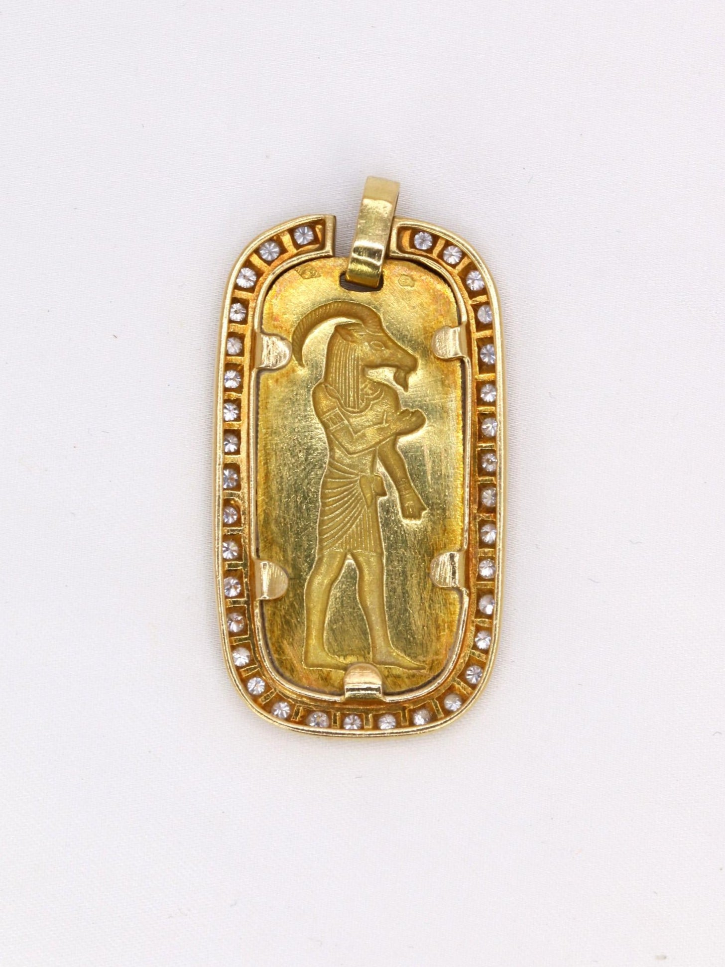 GEORGES LENFANT Pendentif Dieu Egyptien or jaune diamants