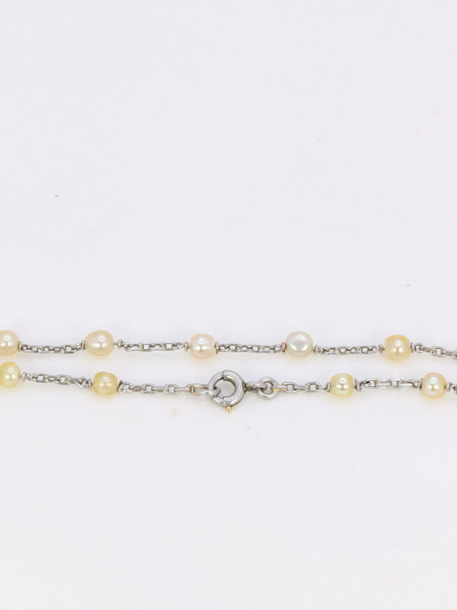 Bracelet ancien perles fines platine