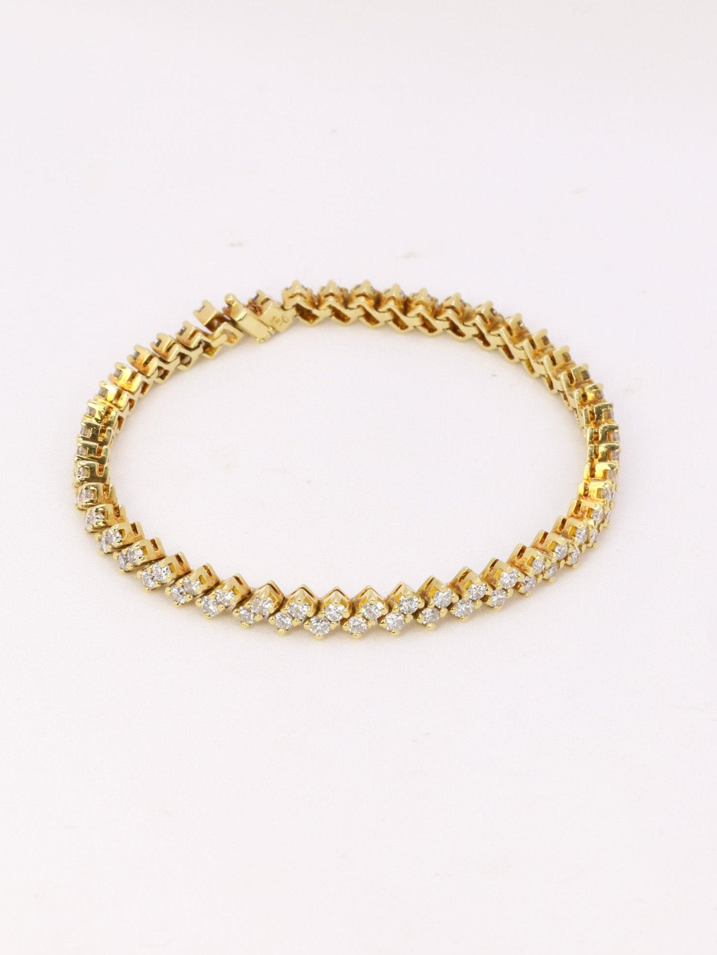 Bracelet rivière vintage en or et diamants