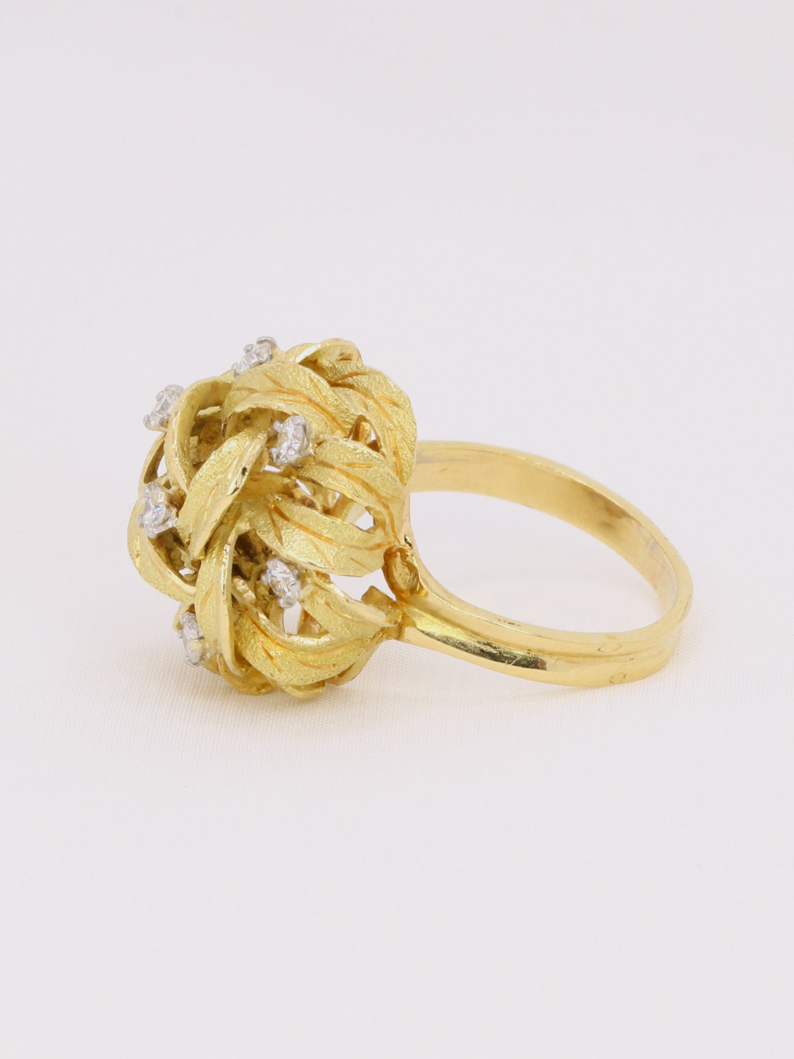 Bague vintage or jaune amati diamants