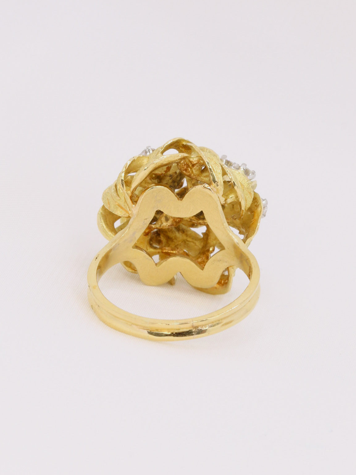 Bague vintage or jaune amati diamants