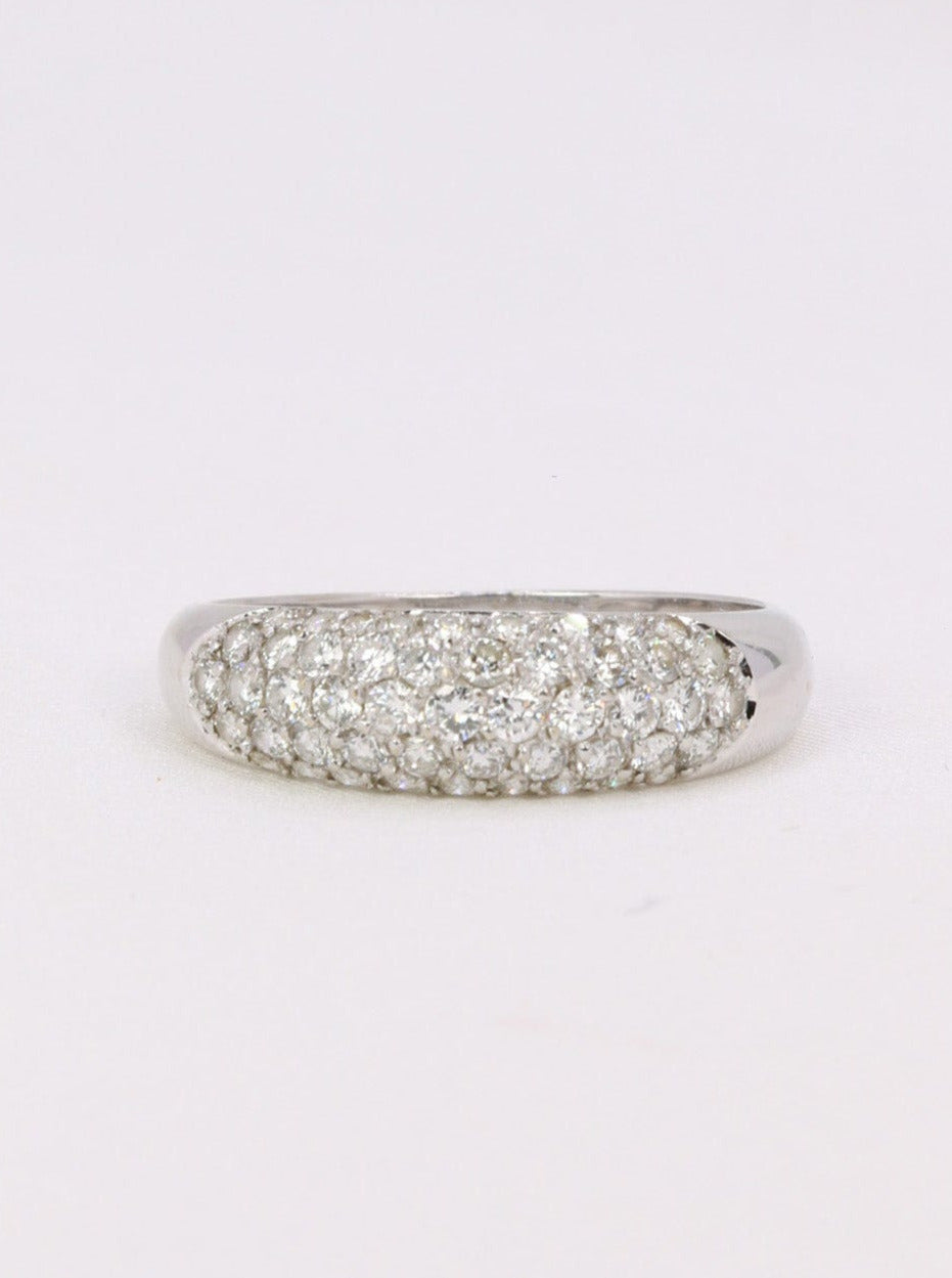 Bague jonc vintage pavée de diamants