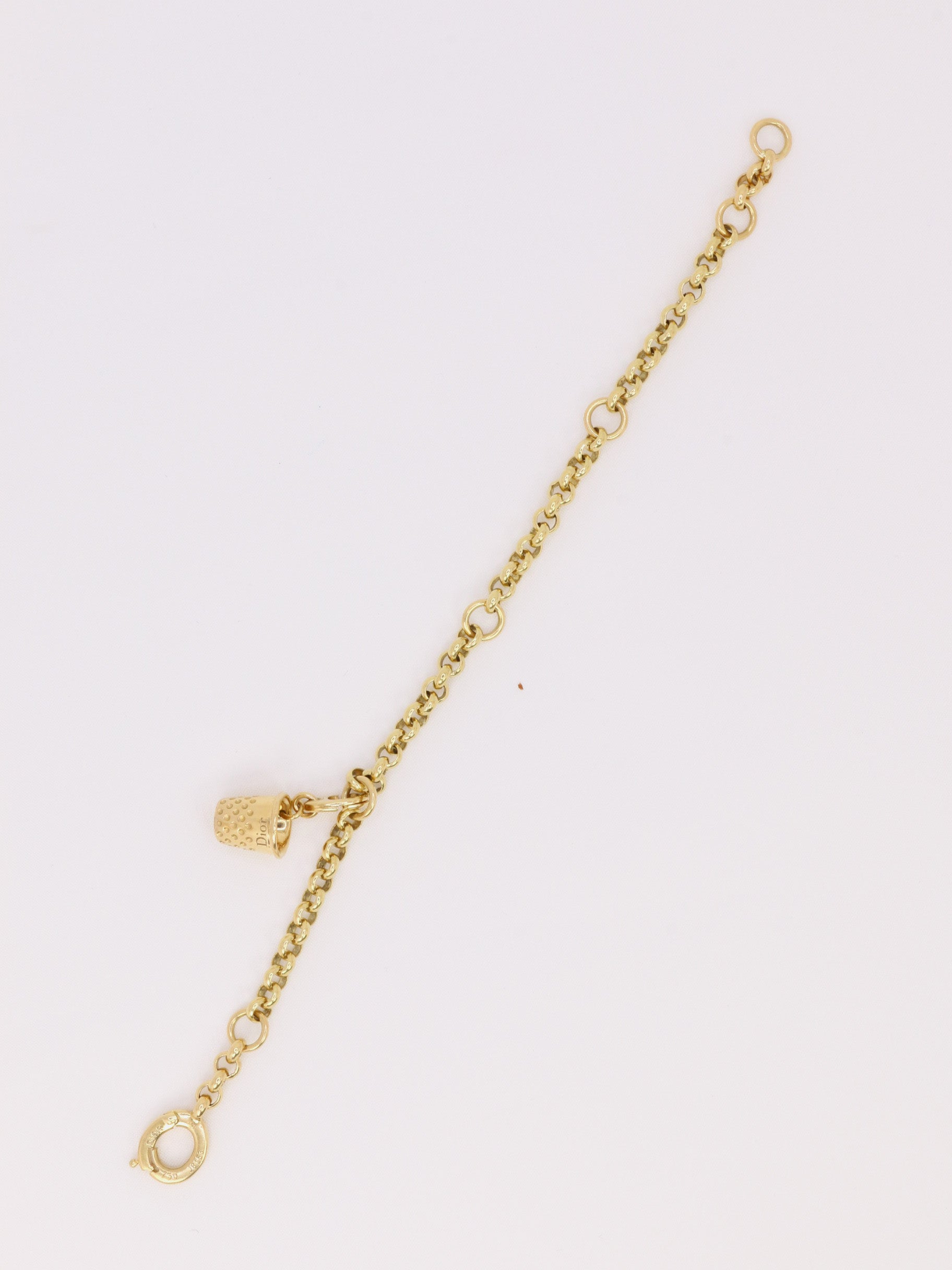 DIOR Bracelet chaine or jaune dé à coudre