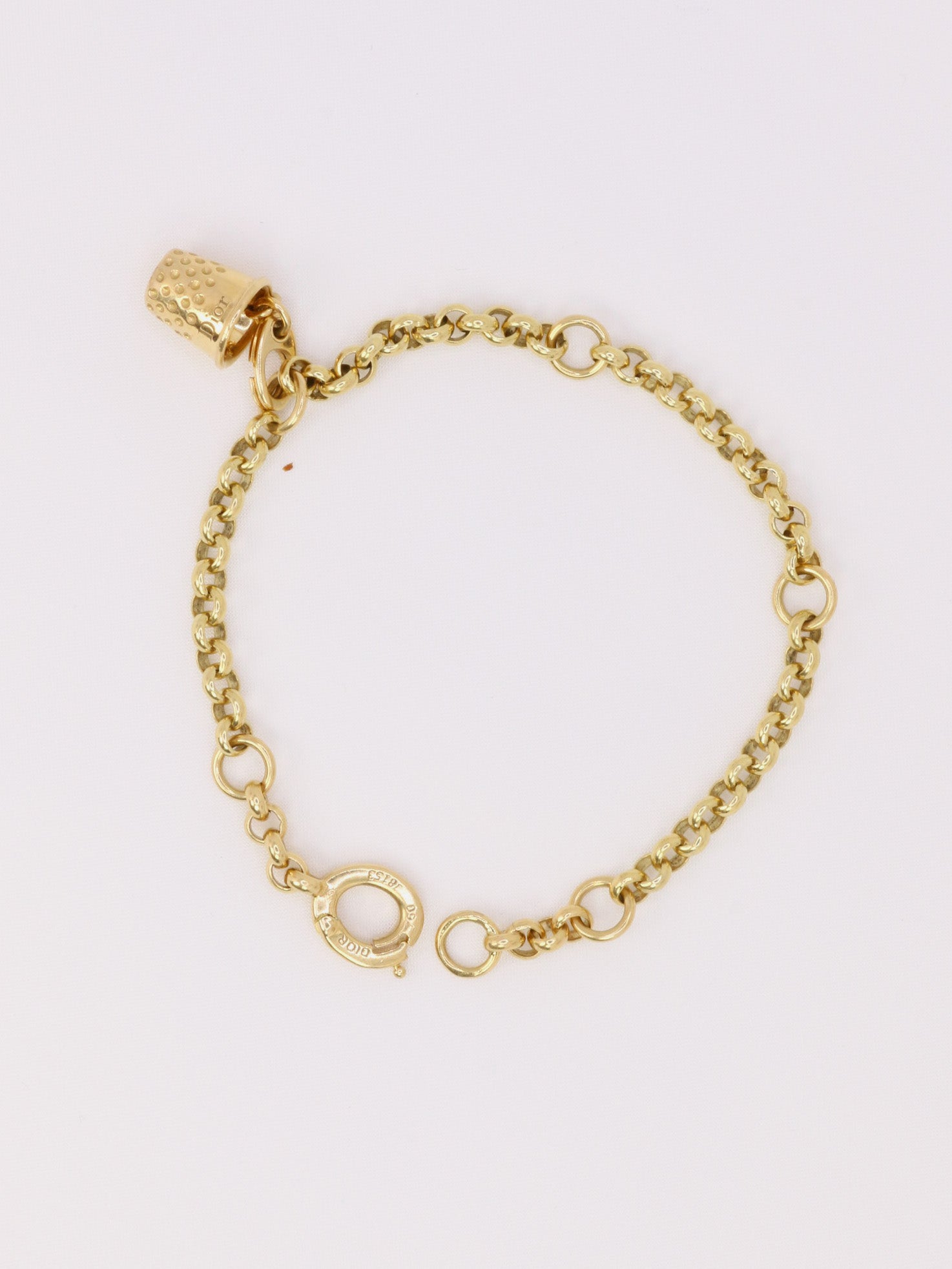DIOR Bracelet chaine or jaune dé à coudre