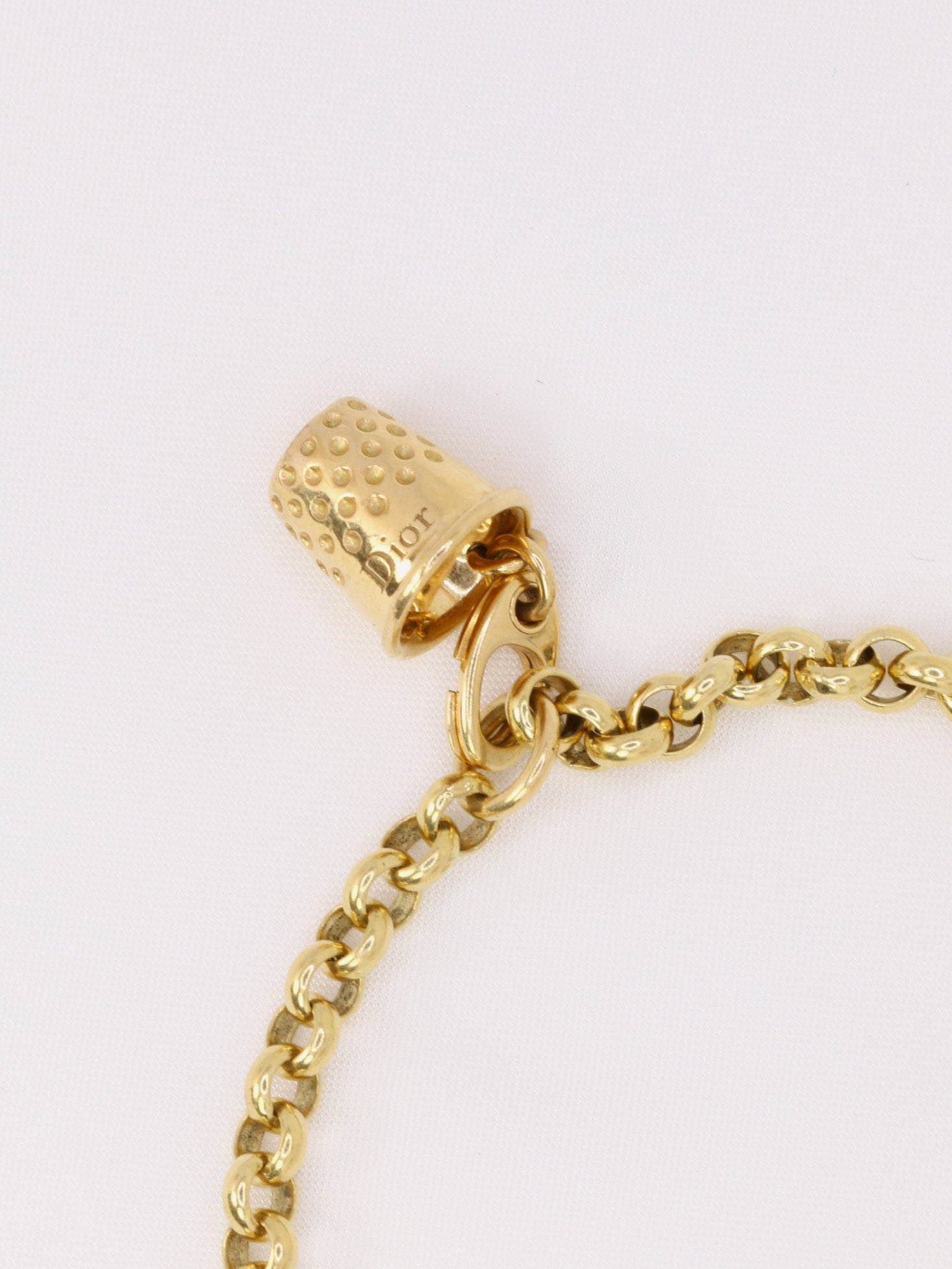 DIOR Bracelet chaine or jaune dé à coudre