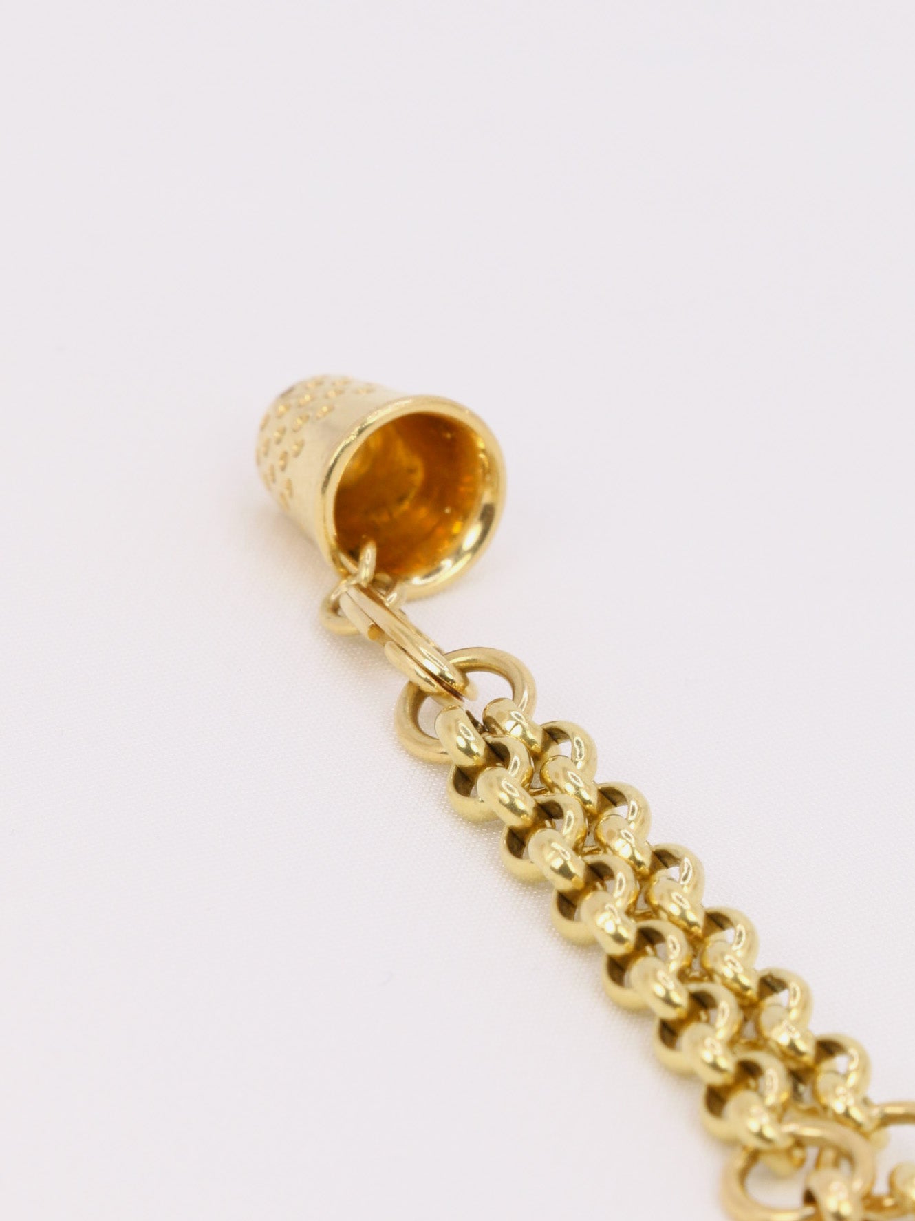 DIOR Bracelet chaine or jaune dé à coudre