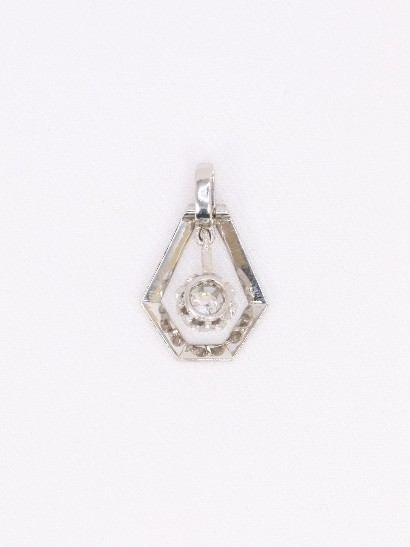Pendentif Art Déco platine diamant