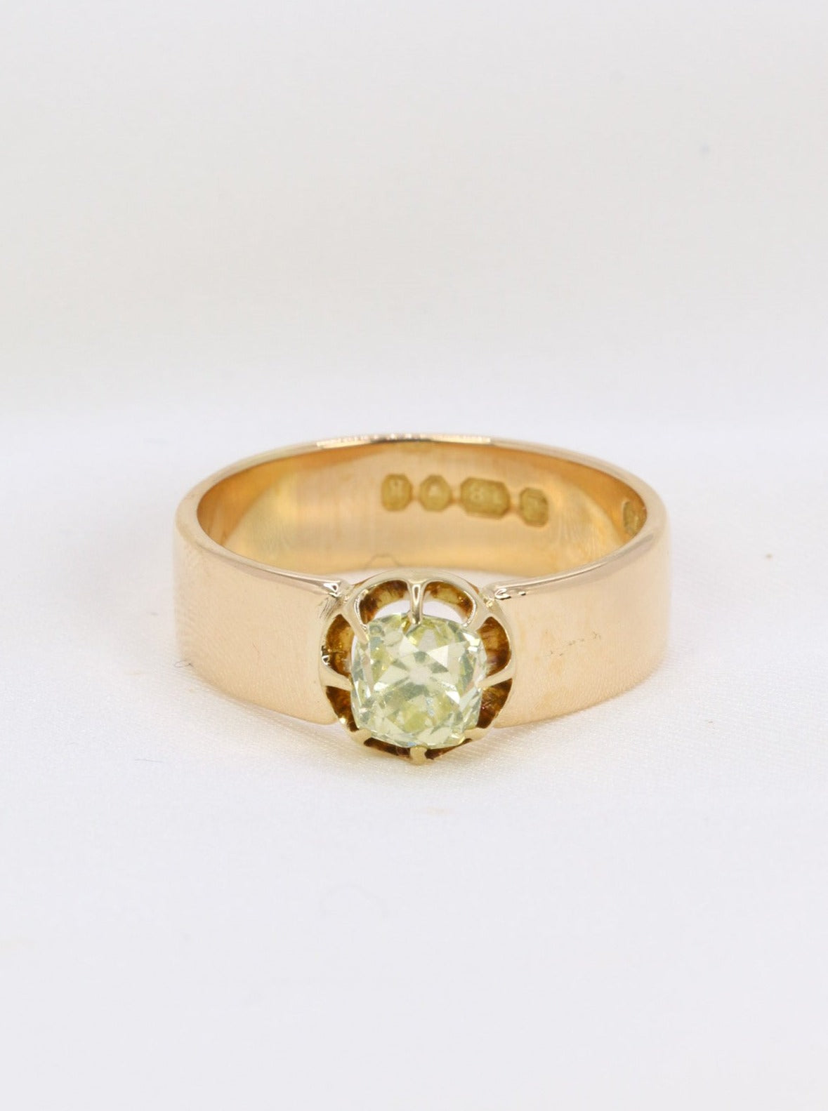 Bague or diamant jaune Fancy Yellow 1,1 ct