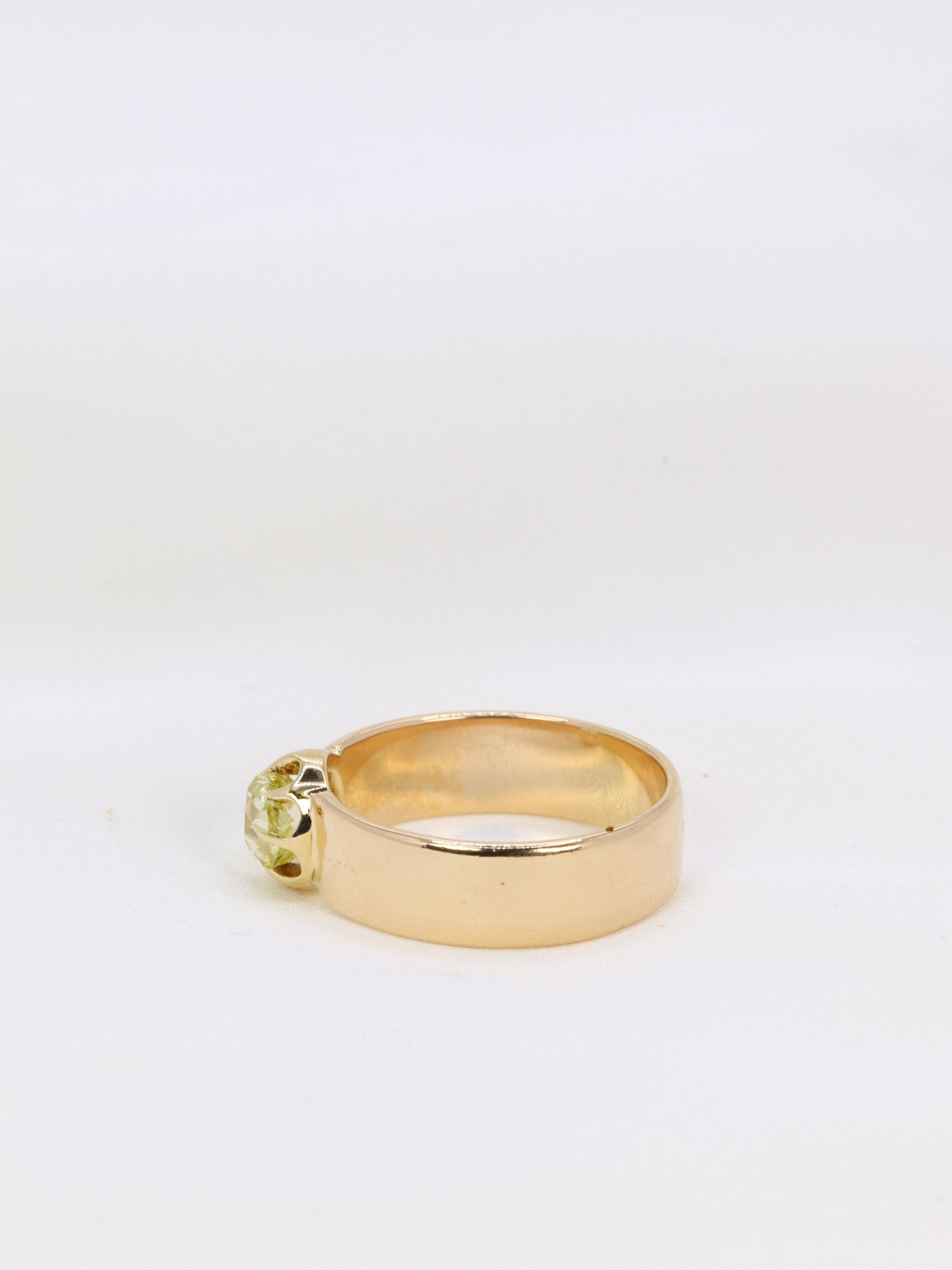 Bague or diamant jaune Fancy Yellow 1,1 ct