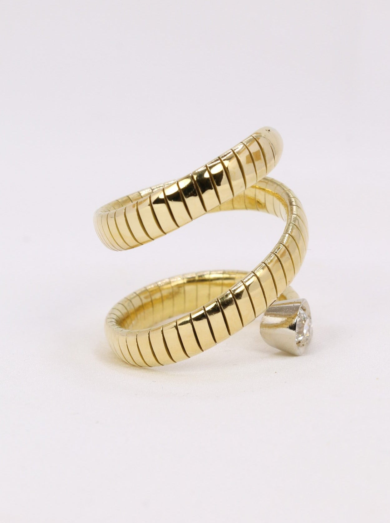Bague serpent tubogas diamants taille ancienne