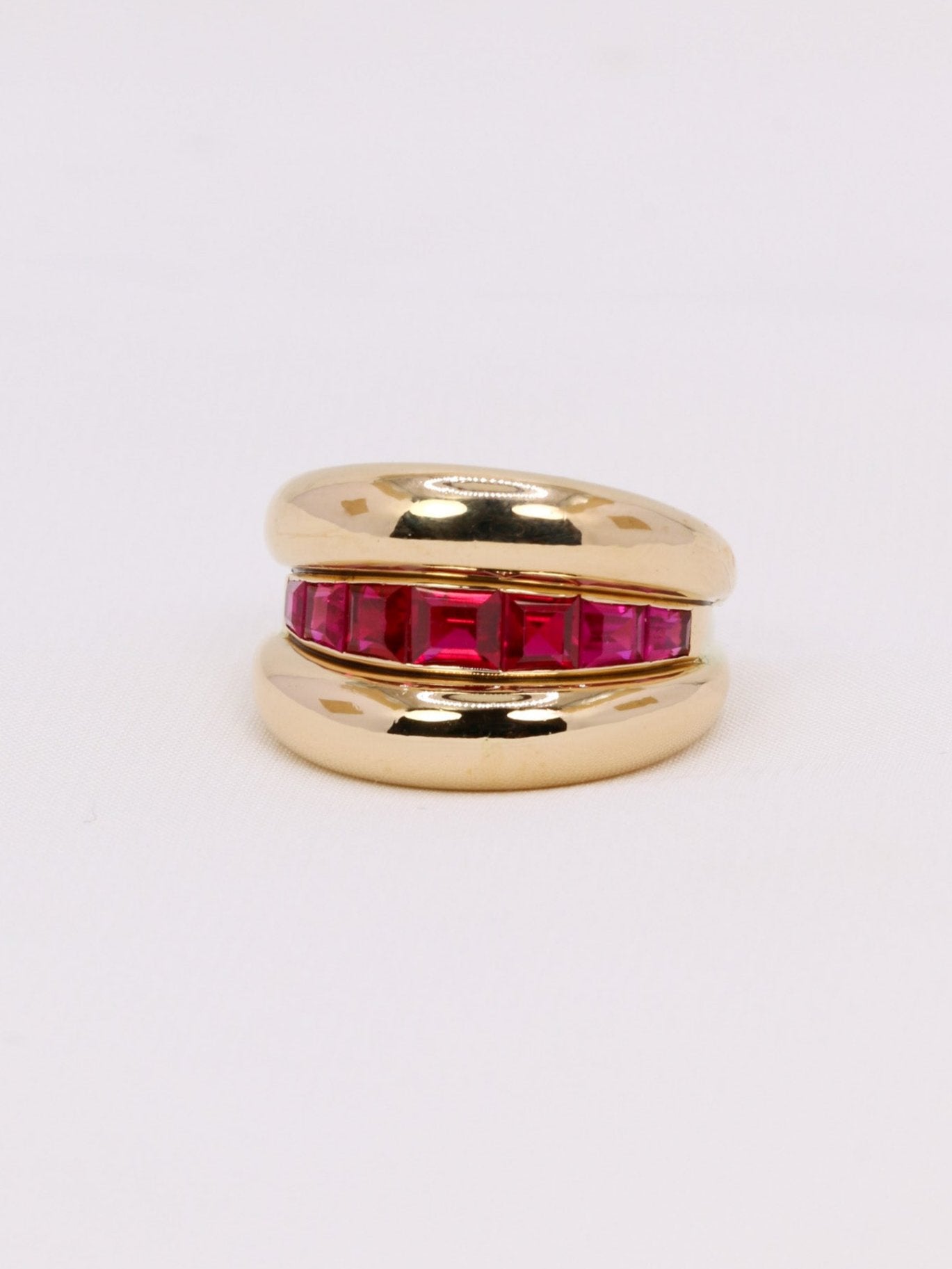 Bague jonc vintage rubis