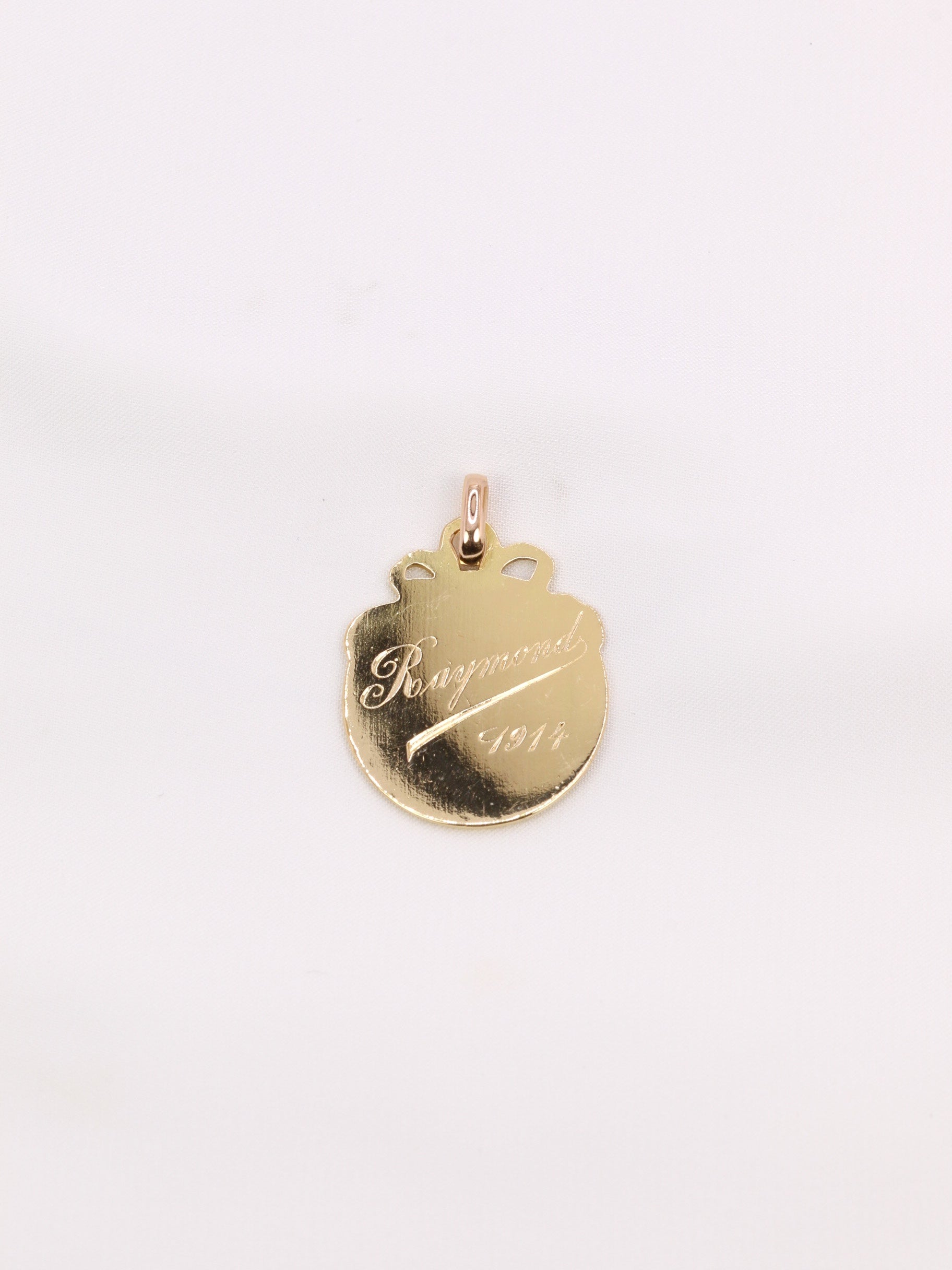 Pendentif Art-Nouveau lettre R or jaune