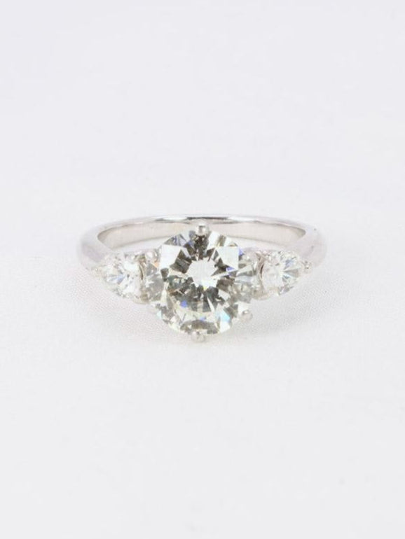 Bague trilogie or blanc diamant 2,07 ct