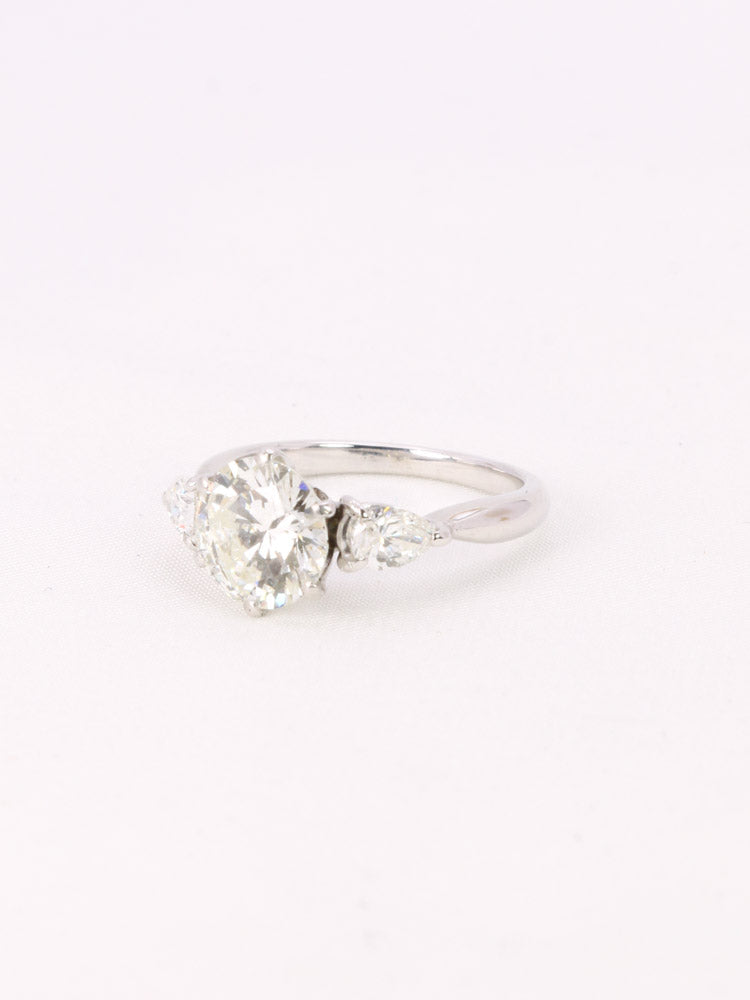 Bague trilogie or blanc diamant 2,07 ct