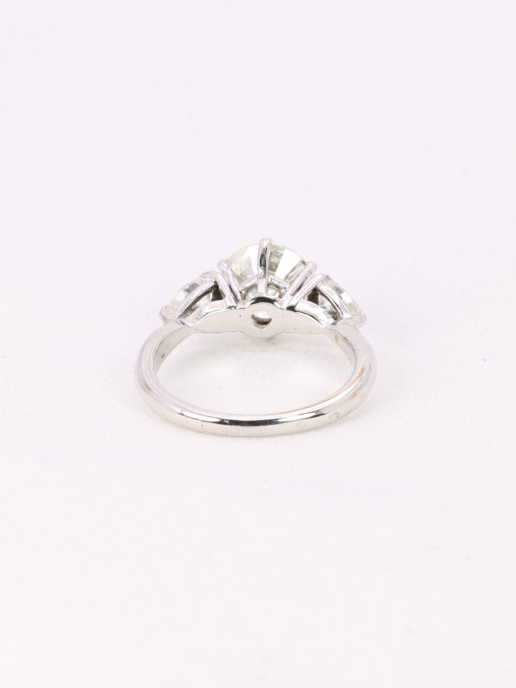 Bague trilogie or blanc diamant 2,07 ct
