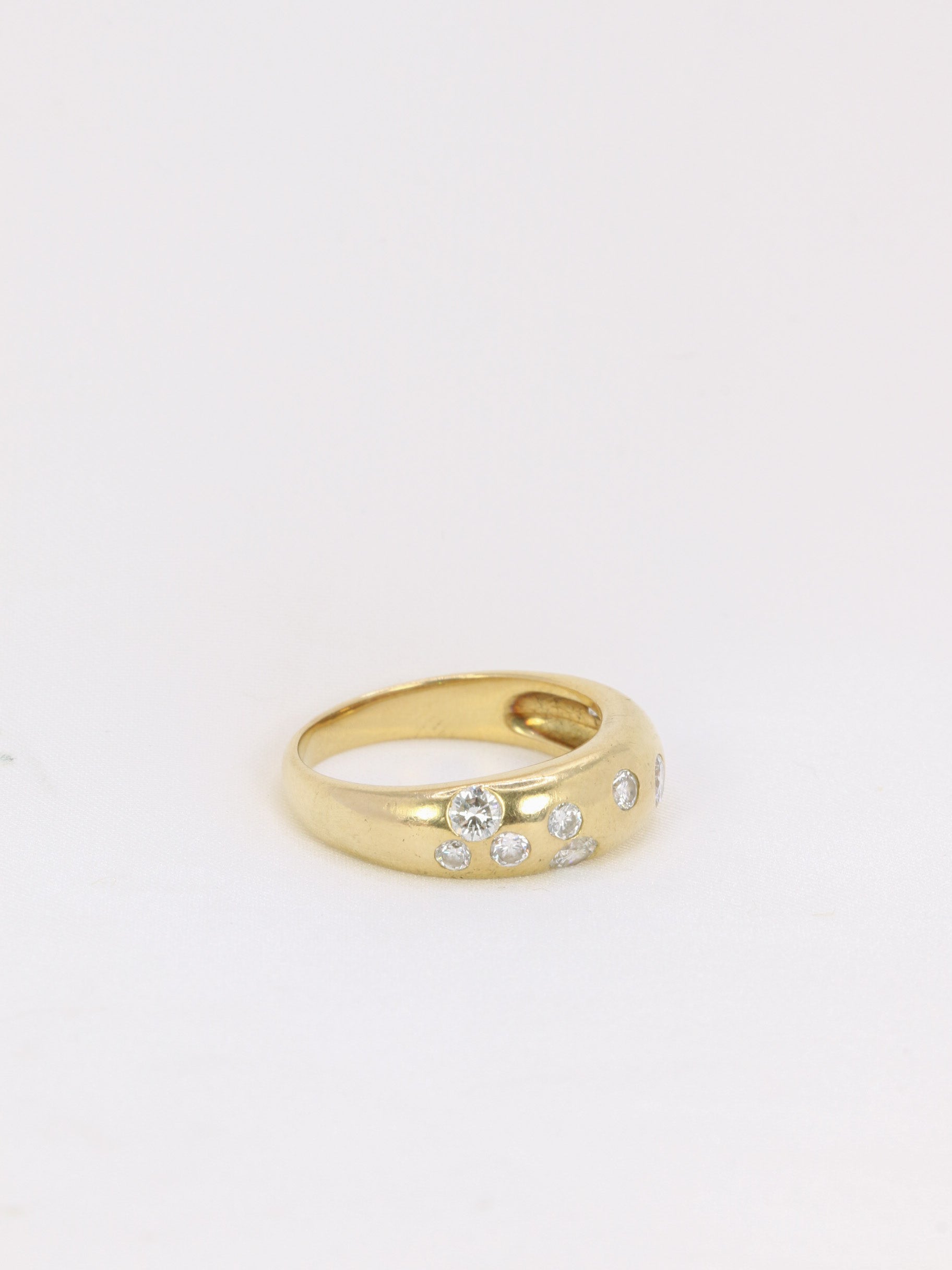 Bague jonc vintage en or et diamants