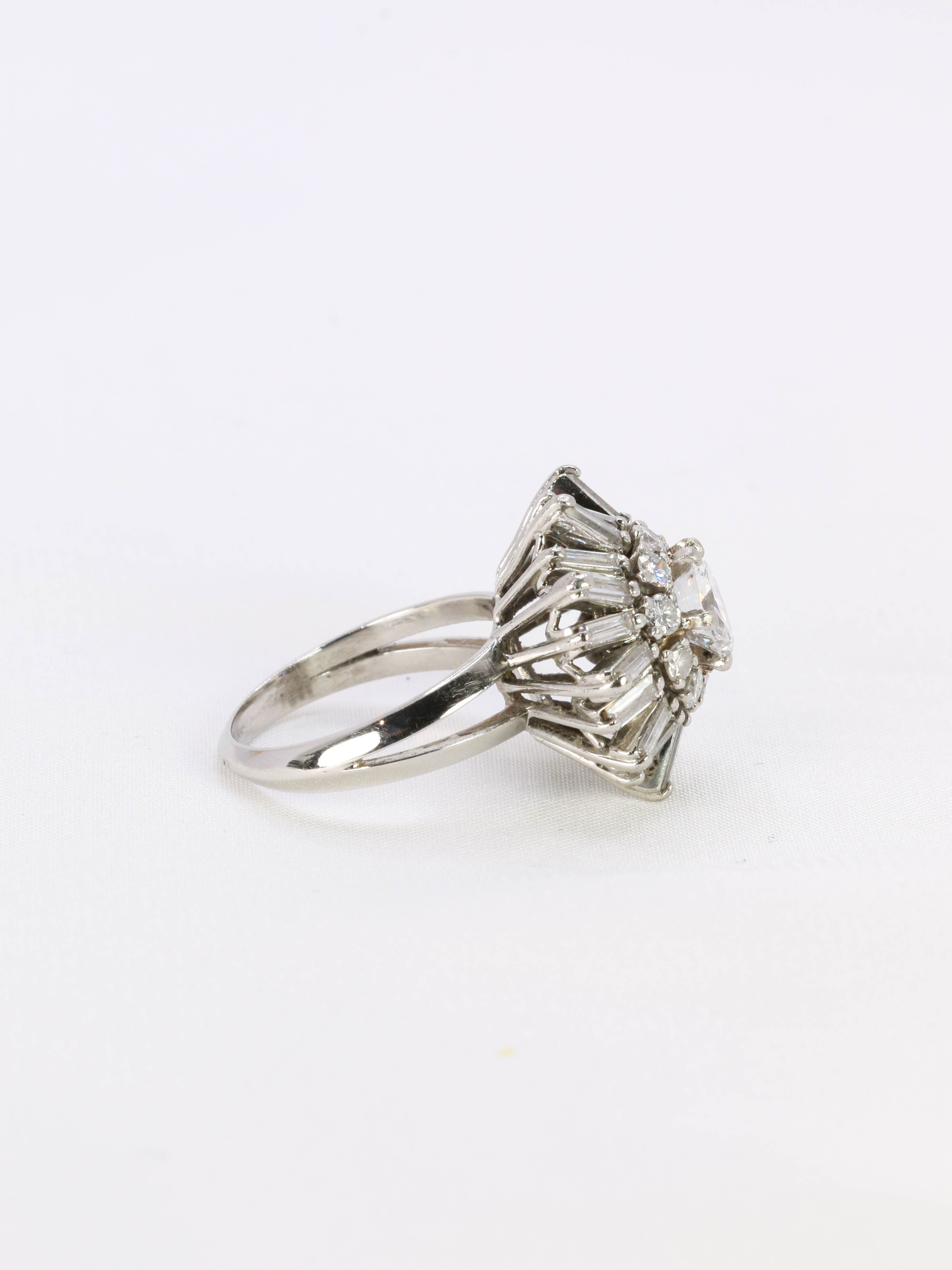 Bague ballerine vintage en or et diamants, 1960