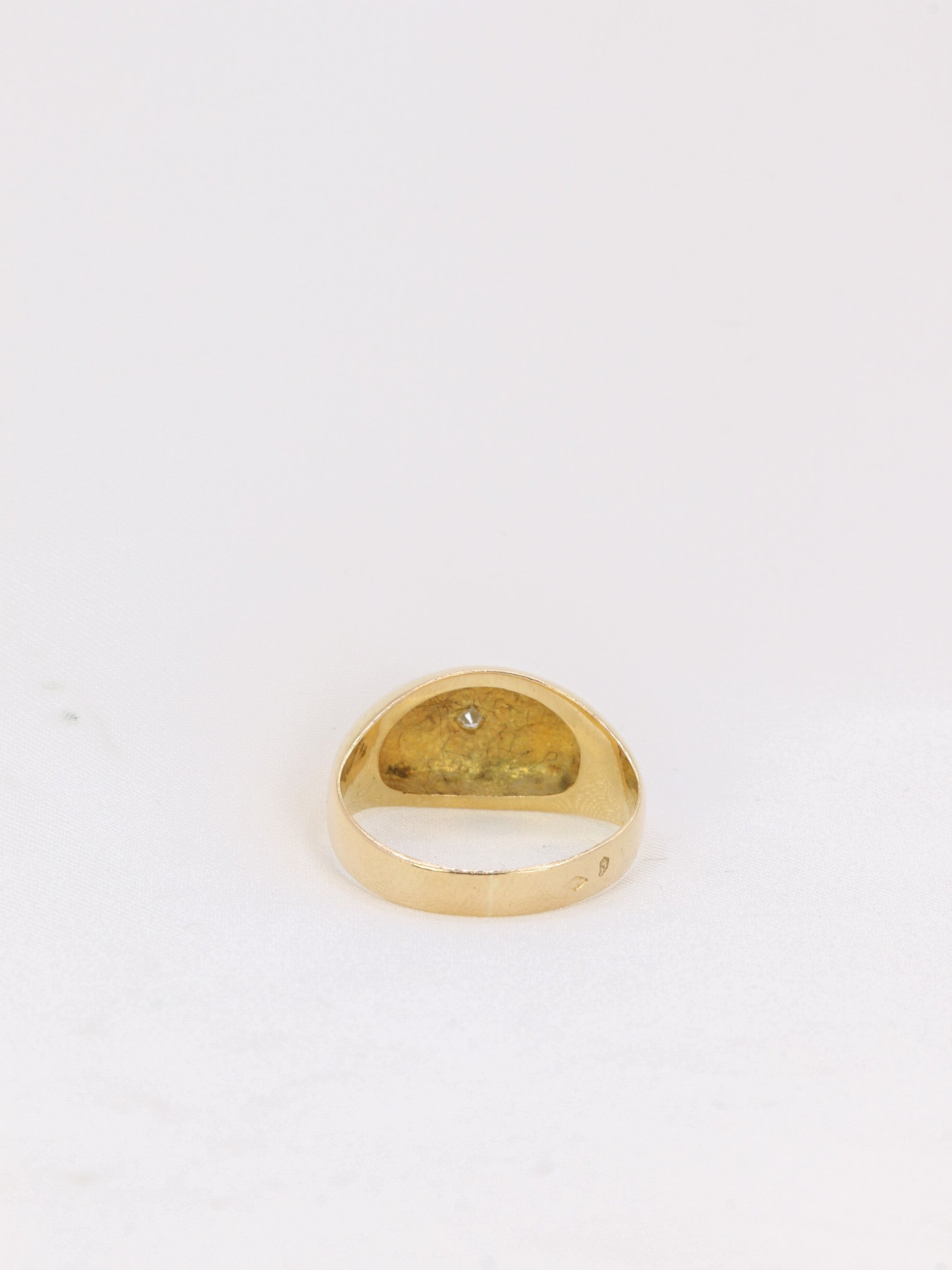 Bague jonc vintage en or et diamant 0,1 ct