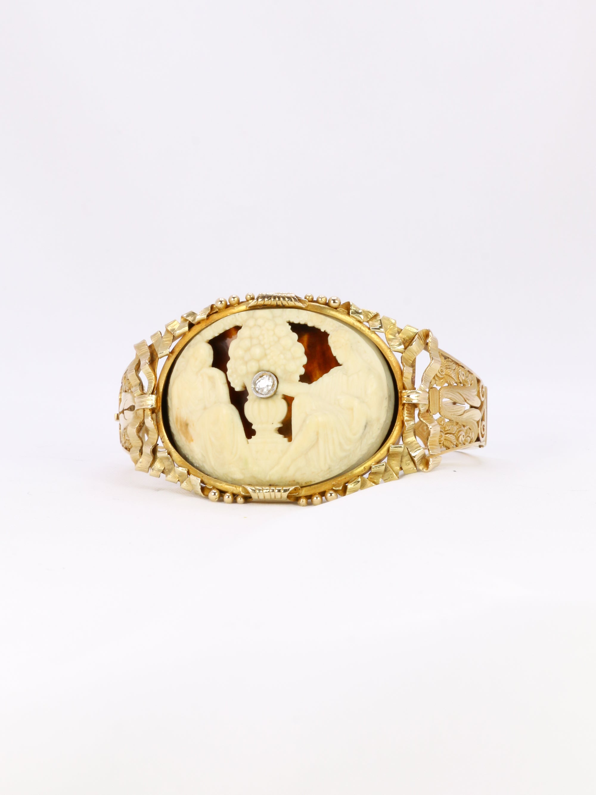 Bracelet Art nouveau camée sur ivoire