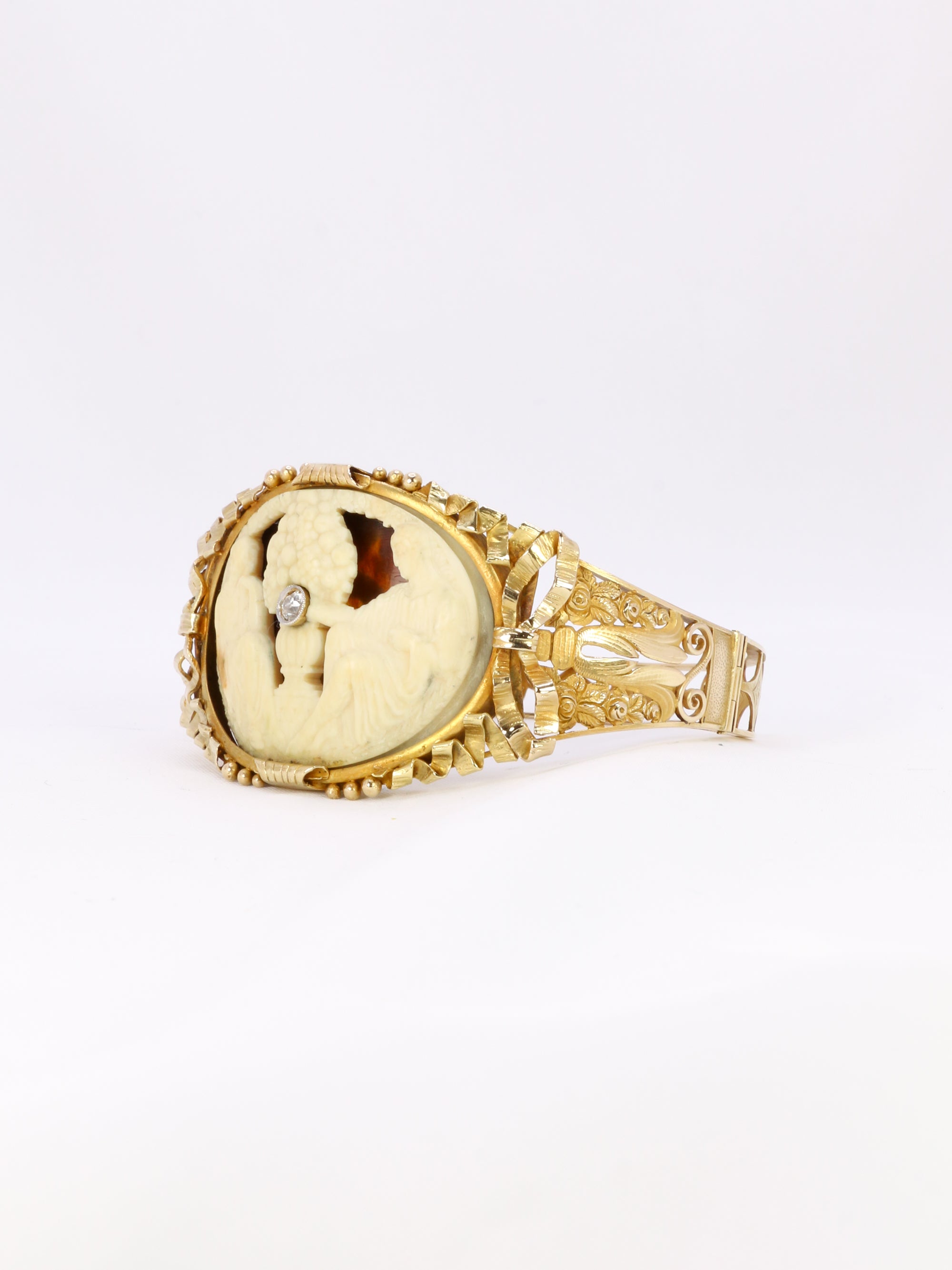 Bracelet Art nouveau camée sur ivoire