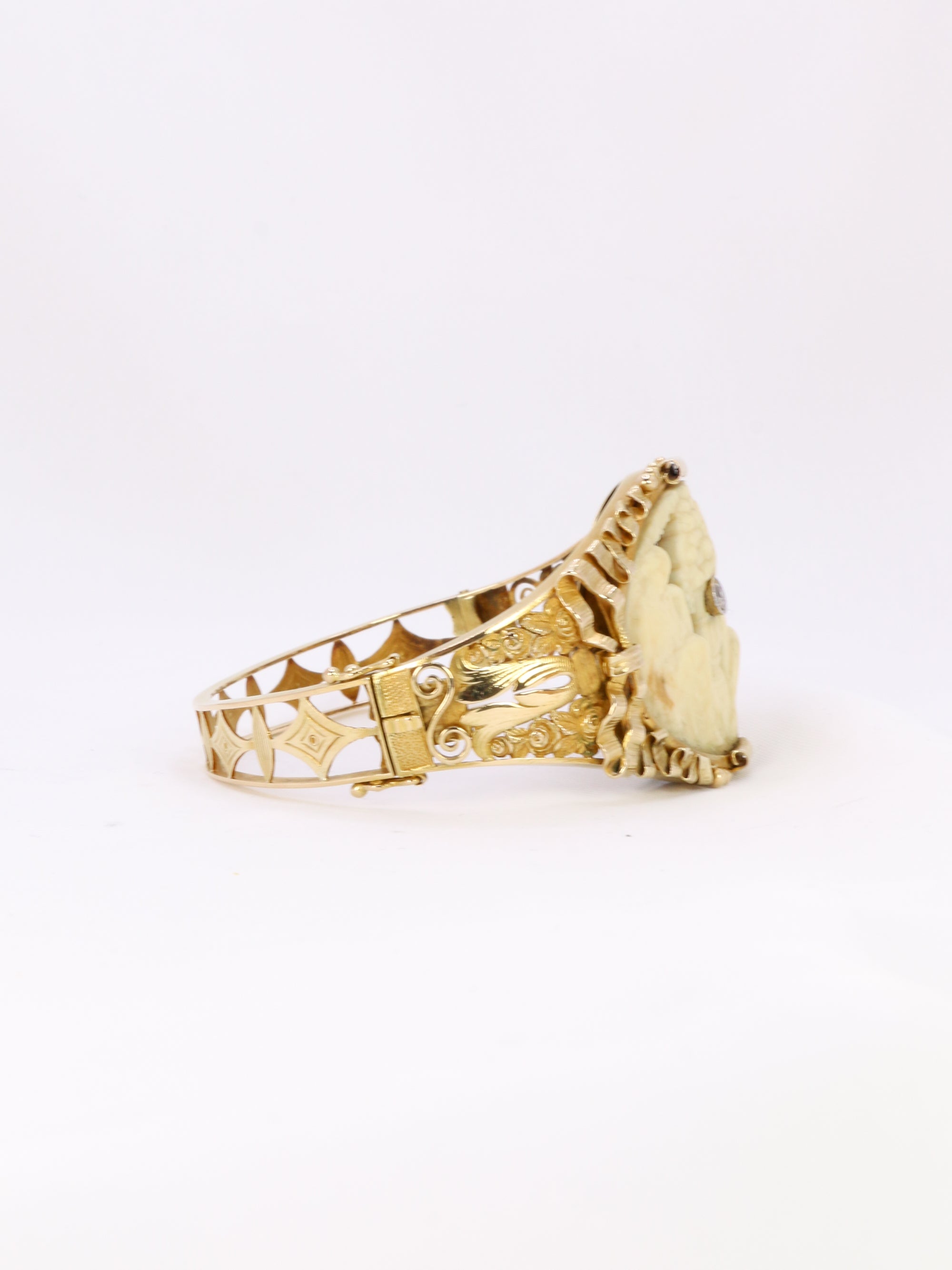 Bracelet Art nouveau camée sur ivoire