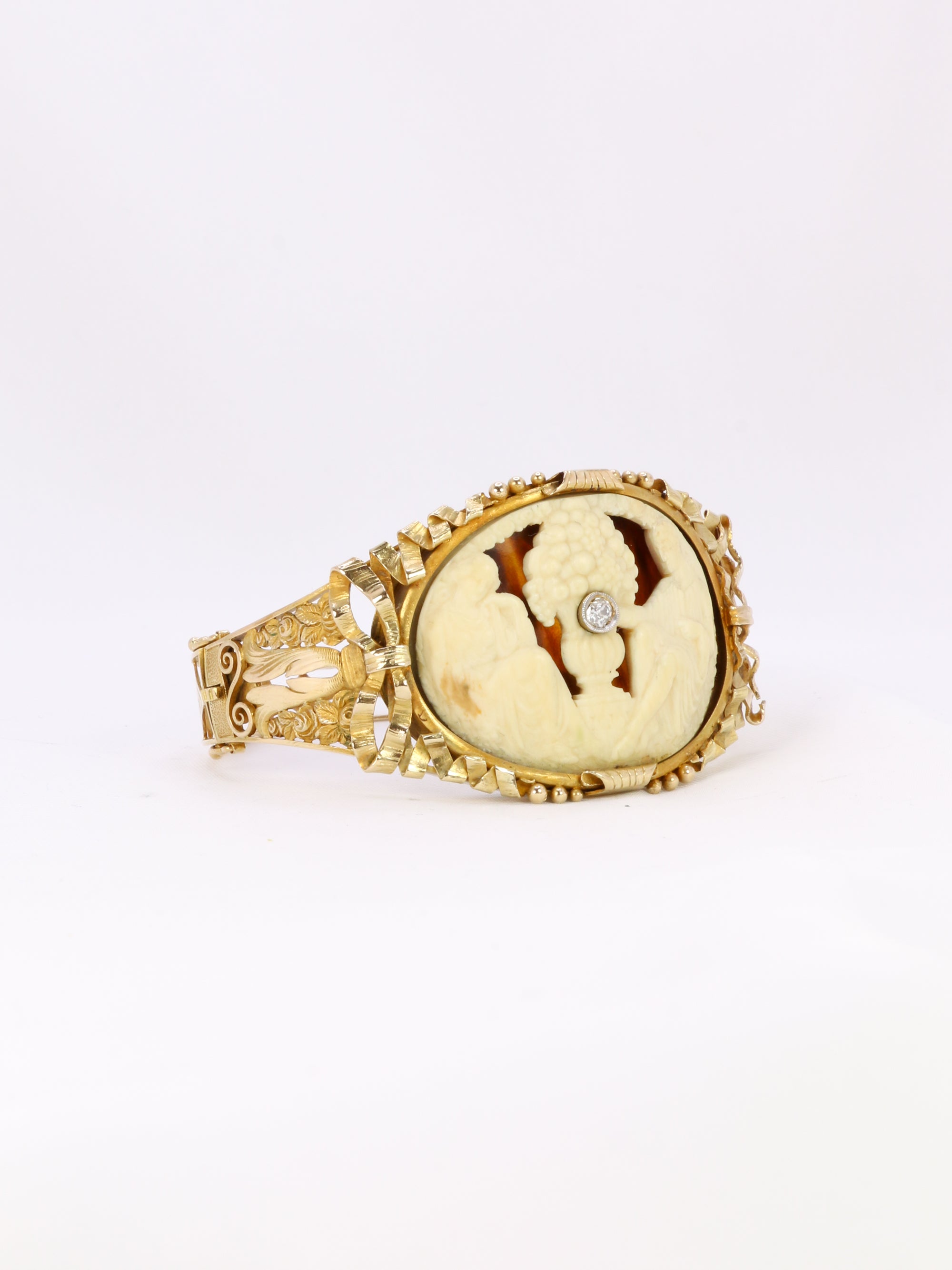 Bracelet Art nouveau camée sur ivoire