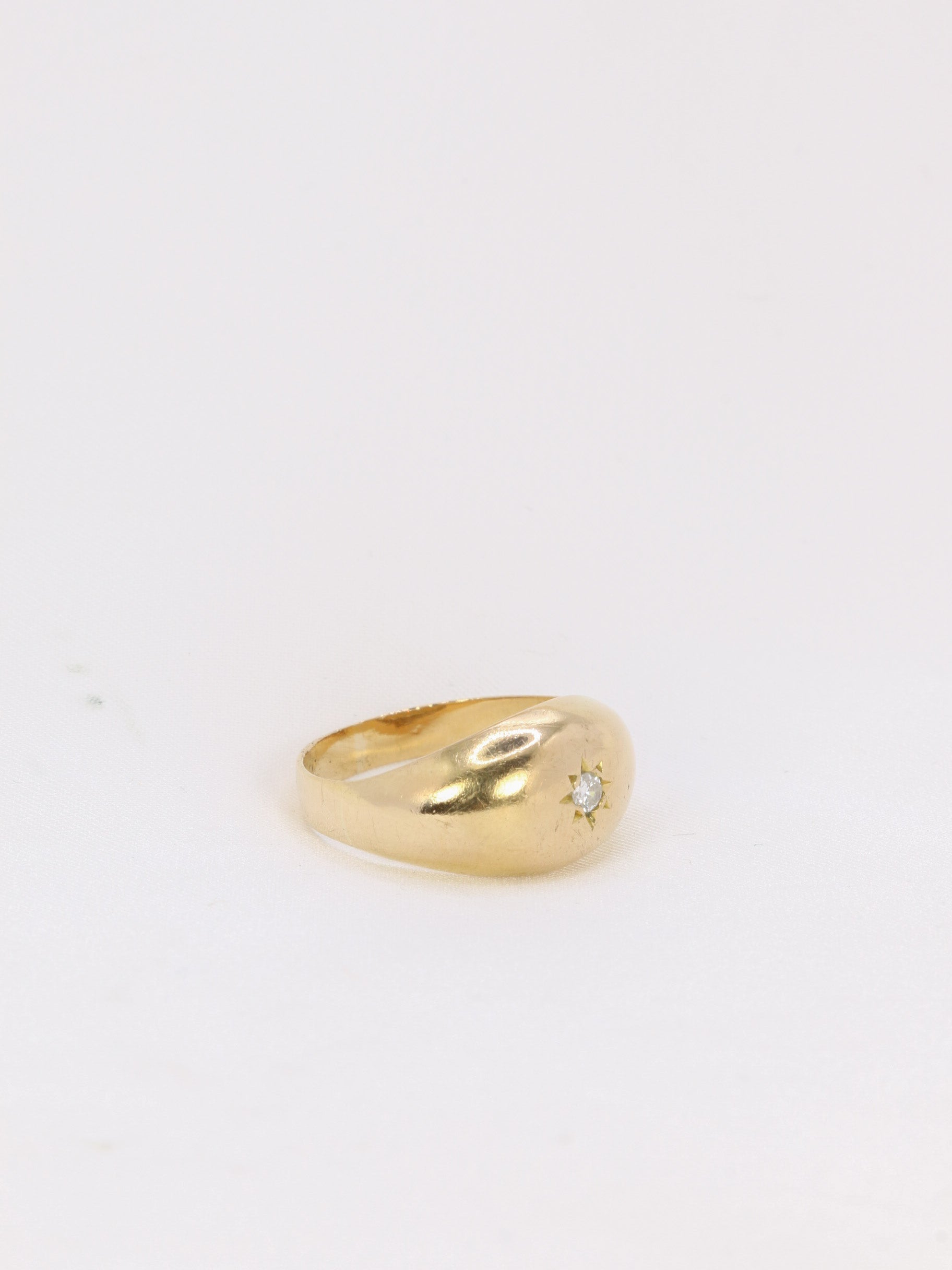 Bague jonc vintage en or et diamant 0,1 ct