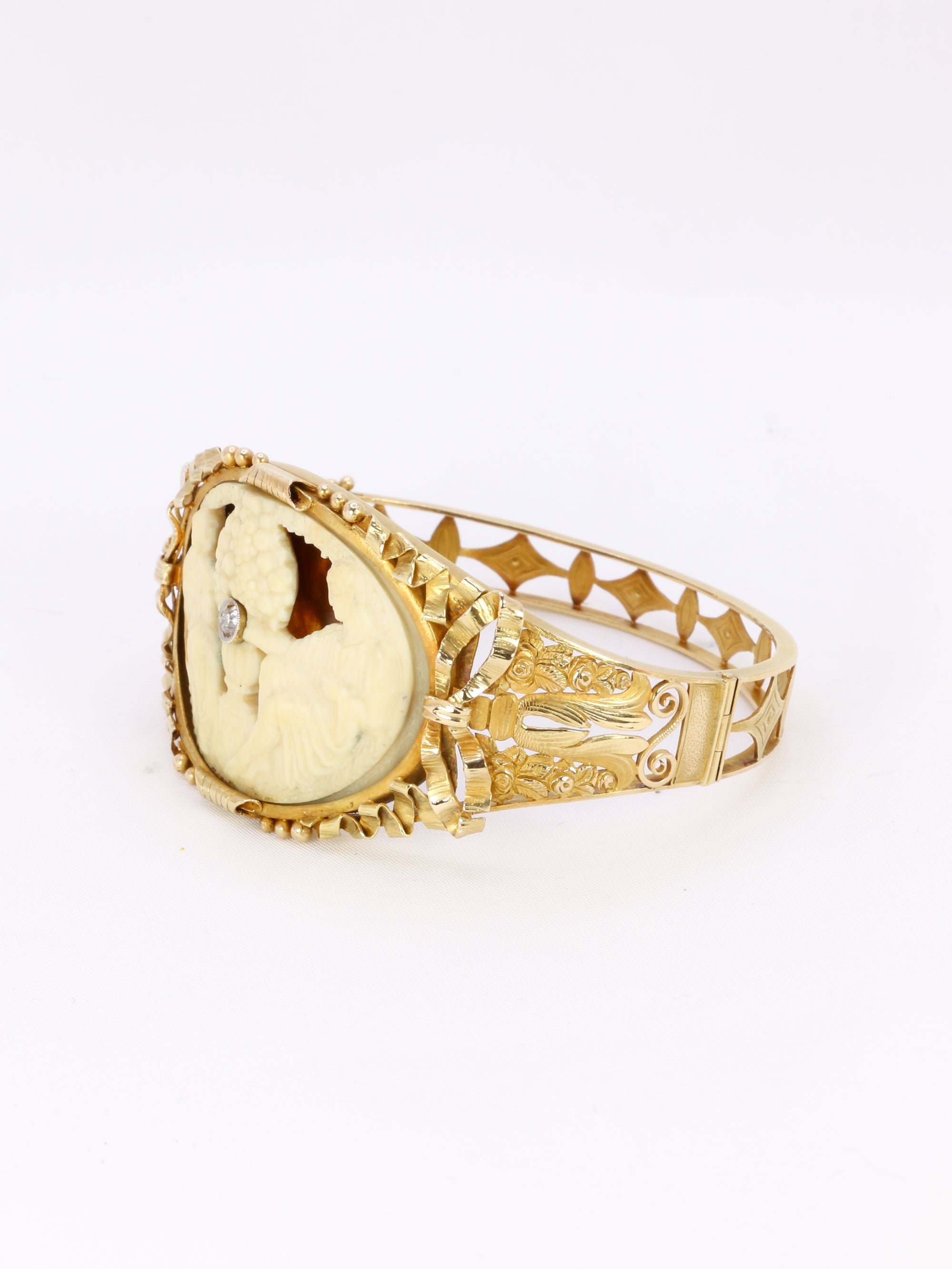 Bracelet Art nouveau camée sur ivoire