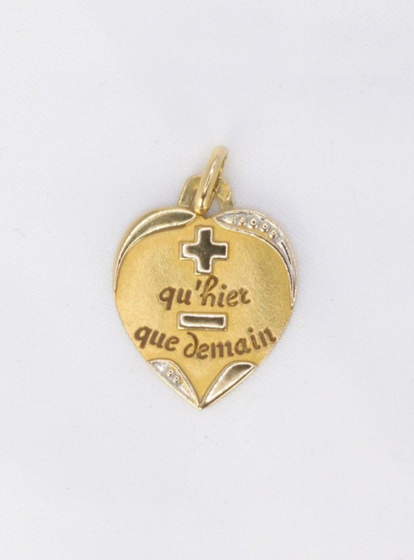 Médaille Amour "La sentimentale" Augis en or, plus qu’hier moins que demain