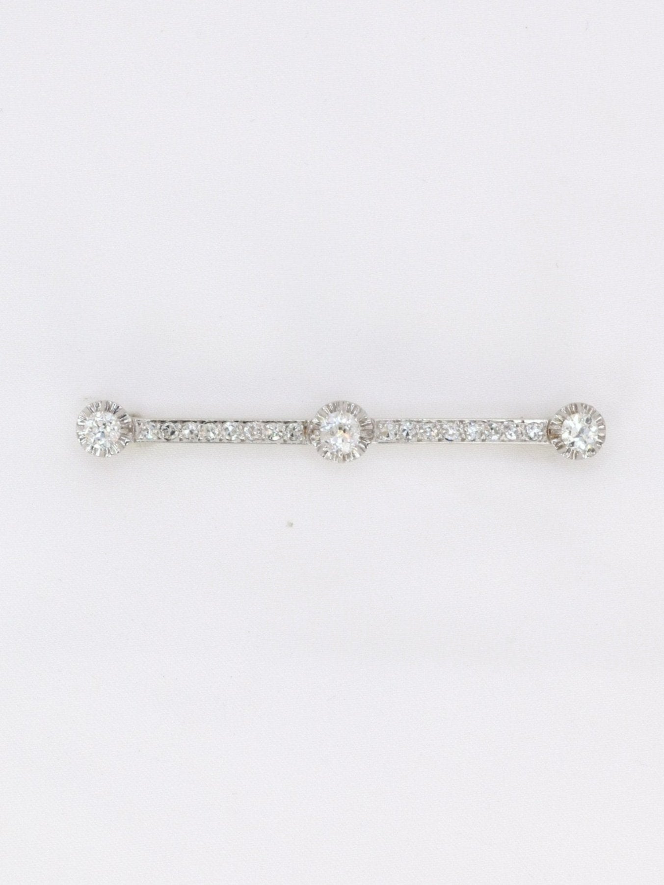Broche barette Art-Déco diamants taille ancienne