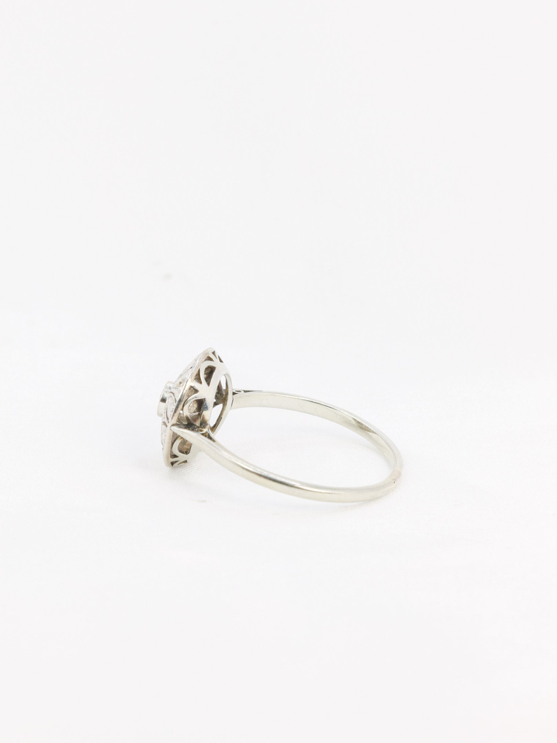 Bague Belle Epoque or platine diamants taille rose