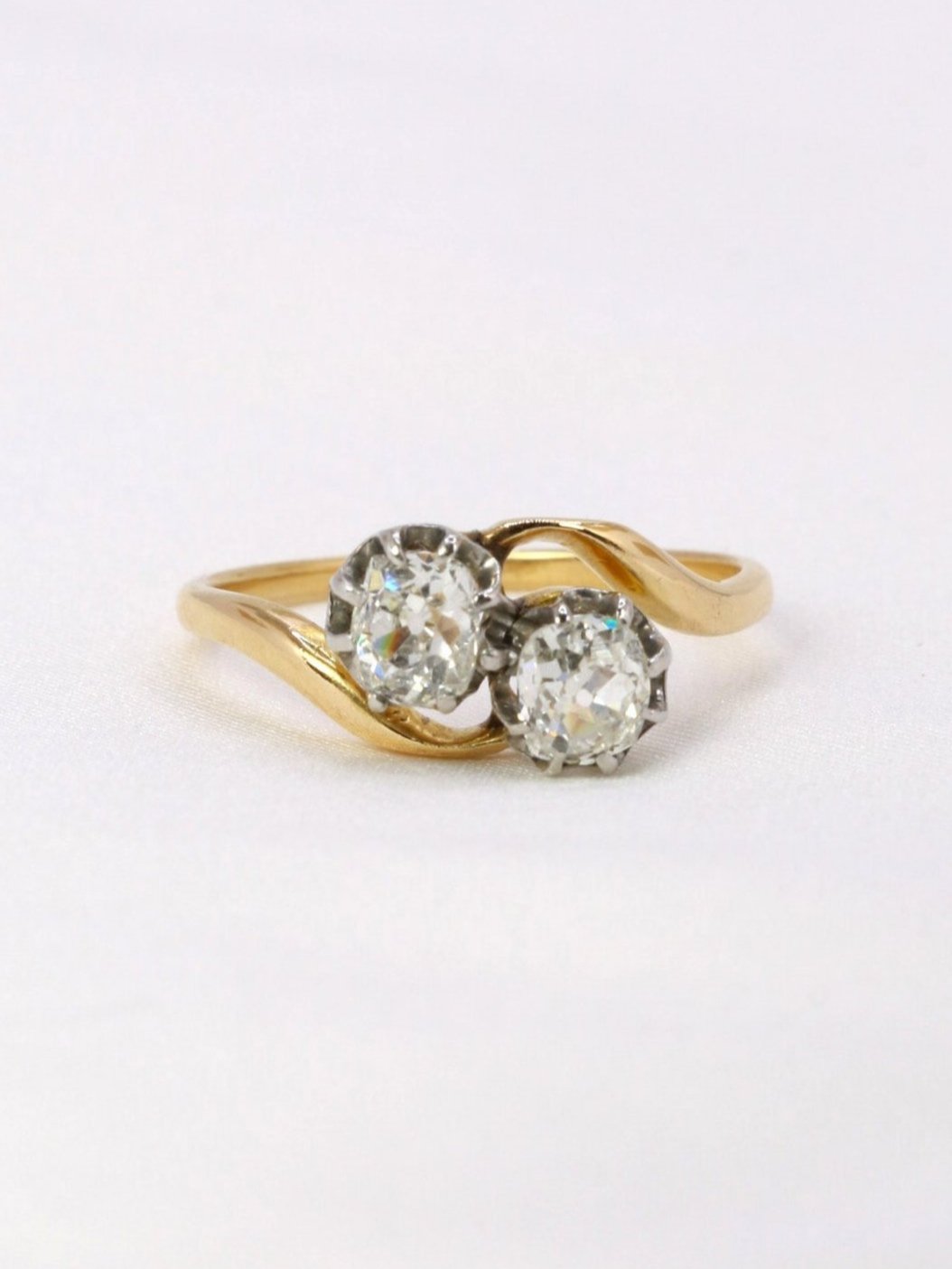 Bague ancienne toi et moi or diamants