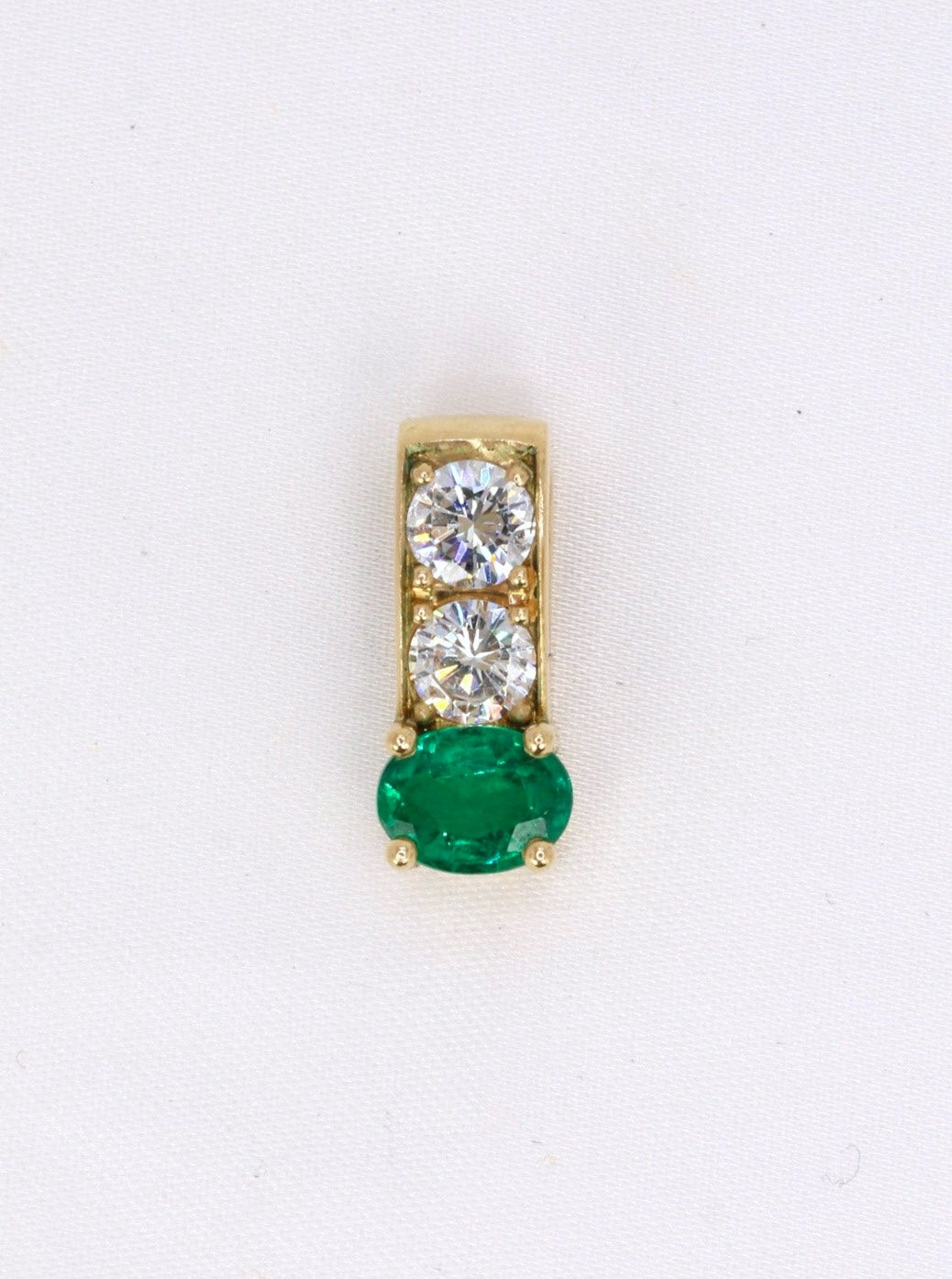 Pendentif vintage émeraude diamants