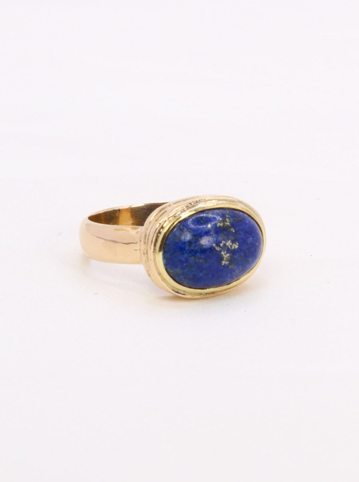 bague or jaune lapis