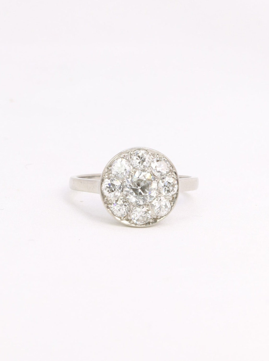 Bague Belle Epoque platine diamants taille ancienne