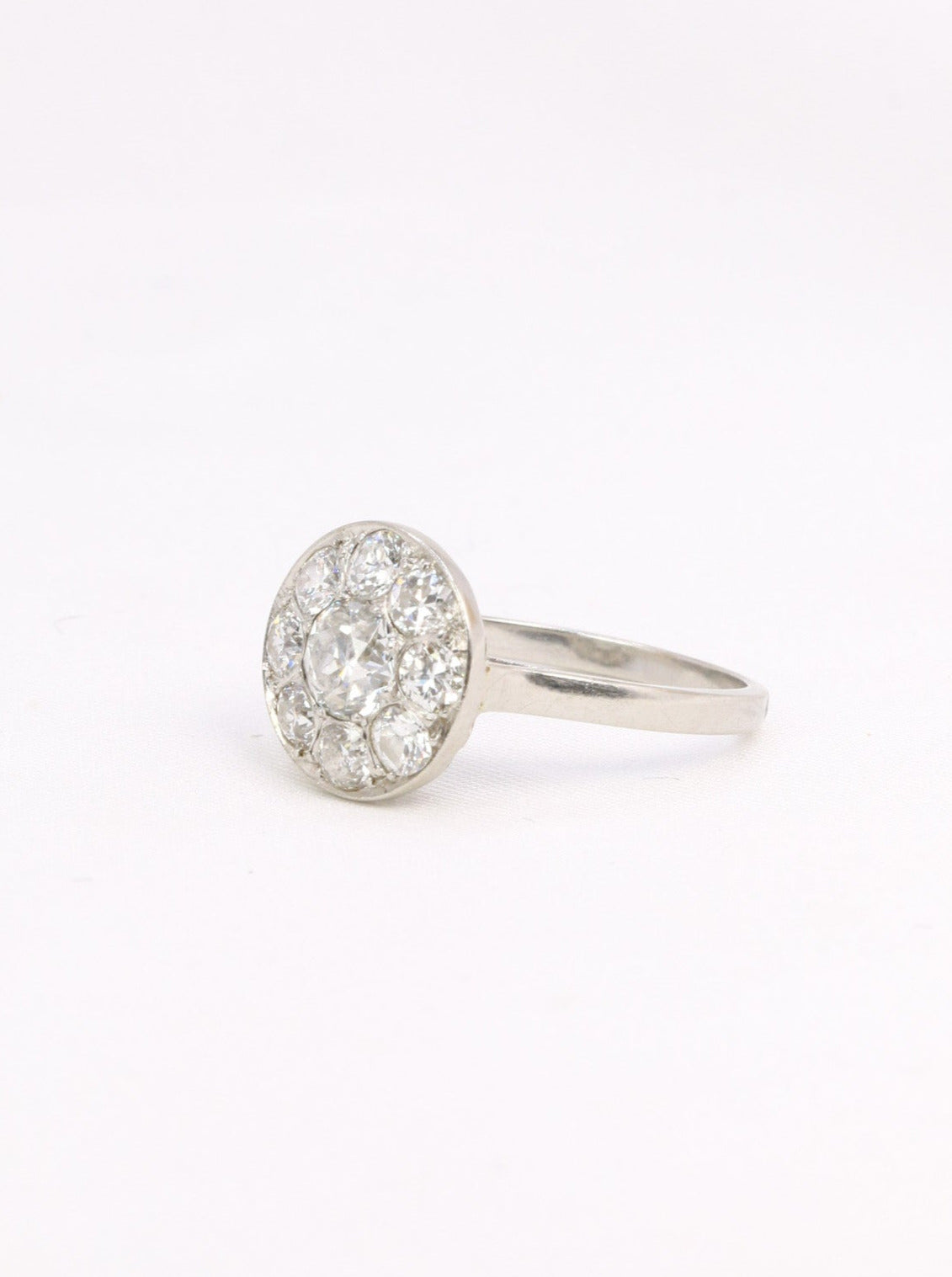 Bague Belle Epoque platine diamants taille ancienne