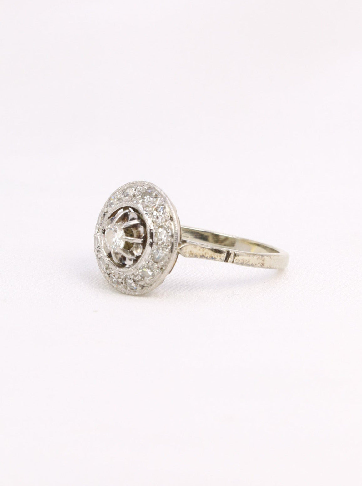 Bague Belle Epoque or platine diamants taille ancienne
