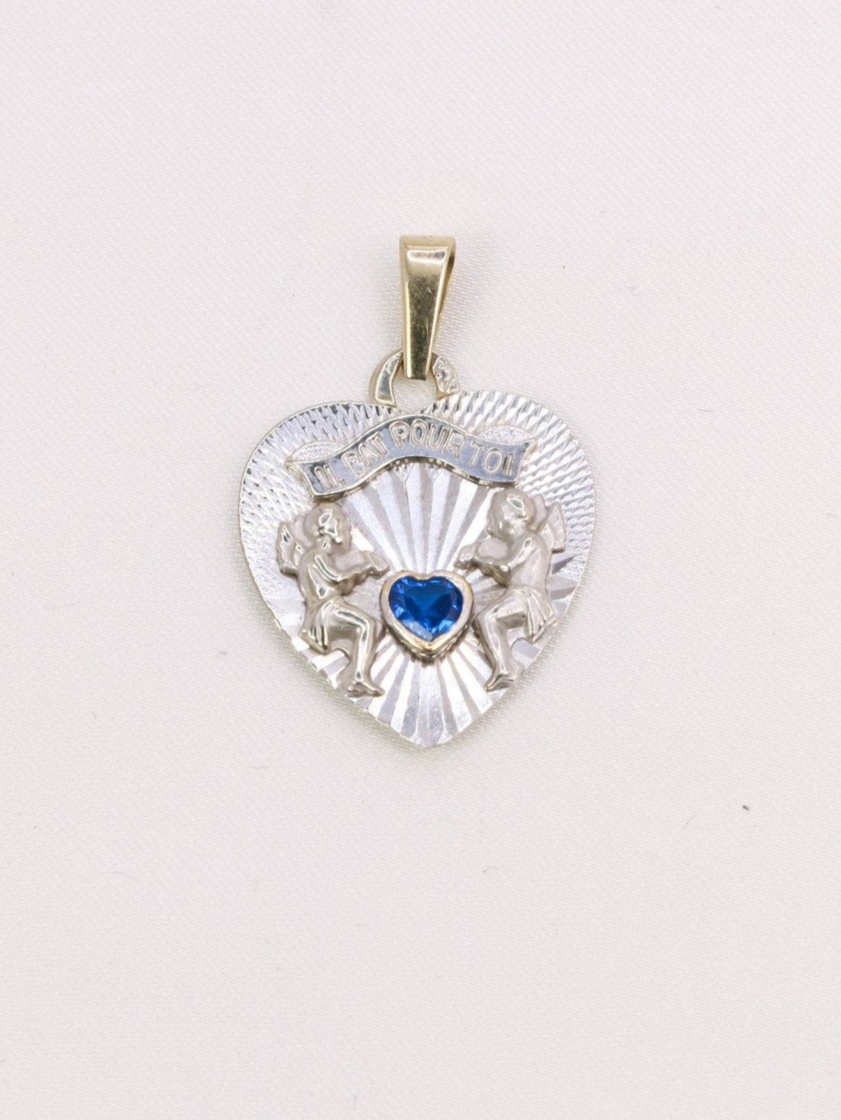 Médaille amour vintage coeur il bat pour toi