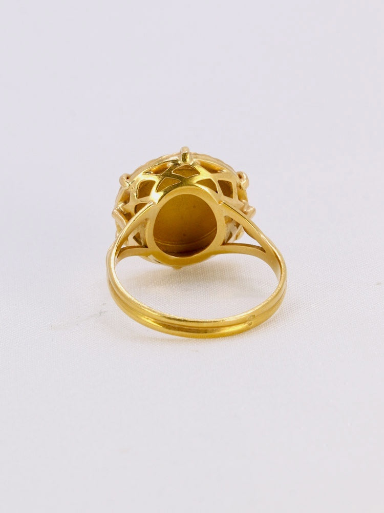 Bague vintage signe du zodiaque Vierge or jaune