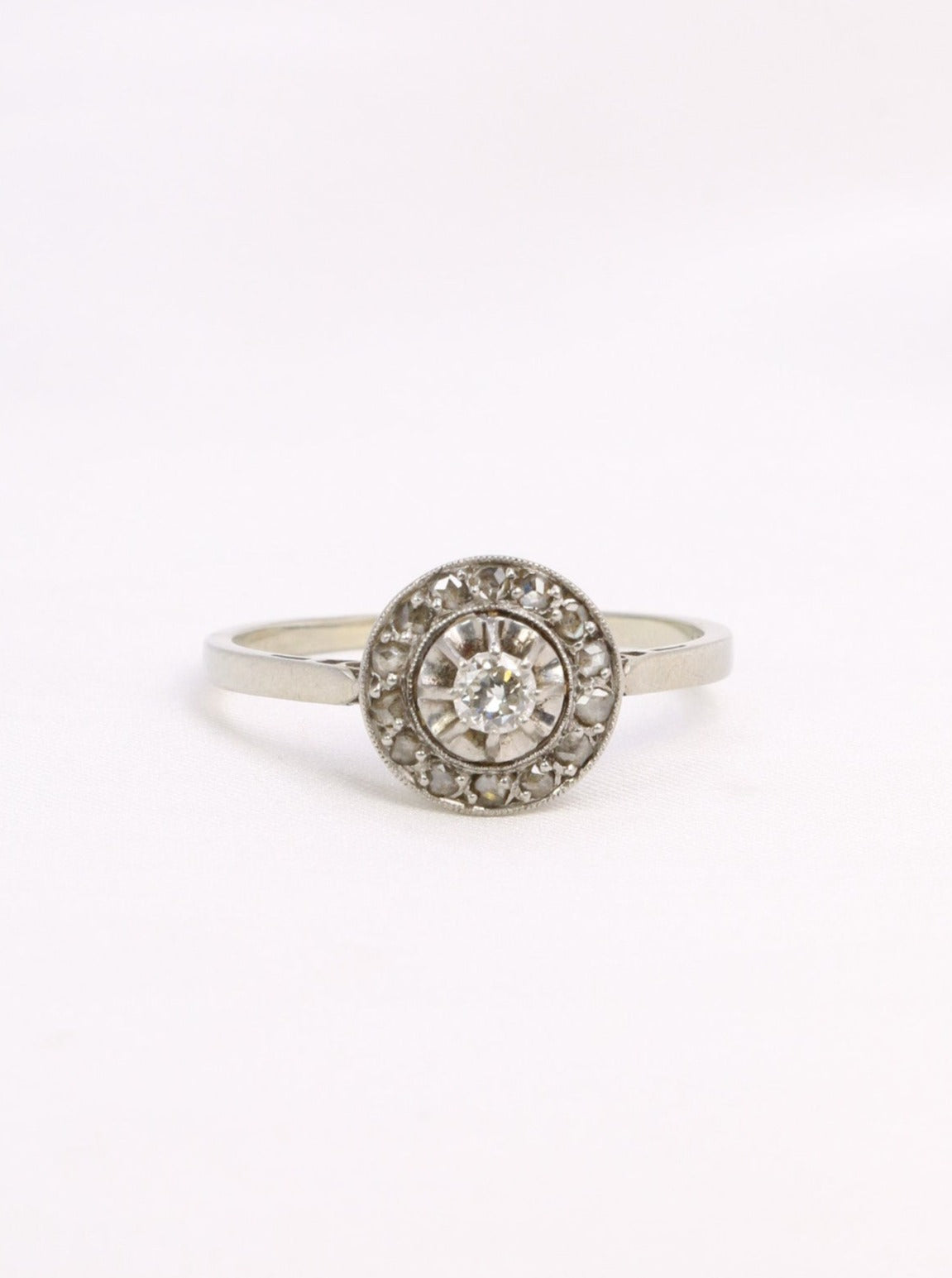 Bague Belle Epoque or platine diamants taille ancienne