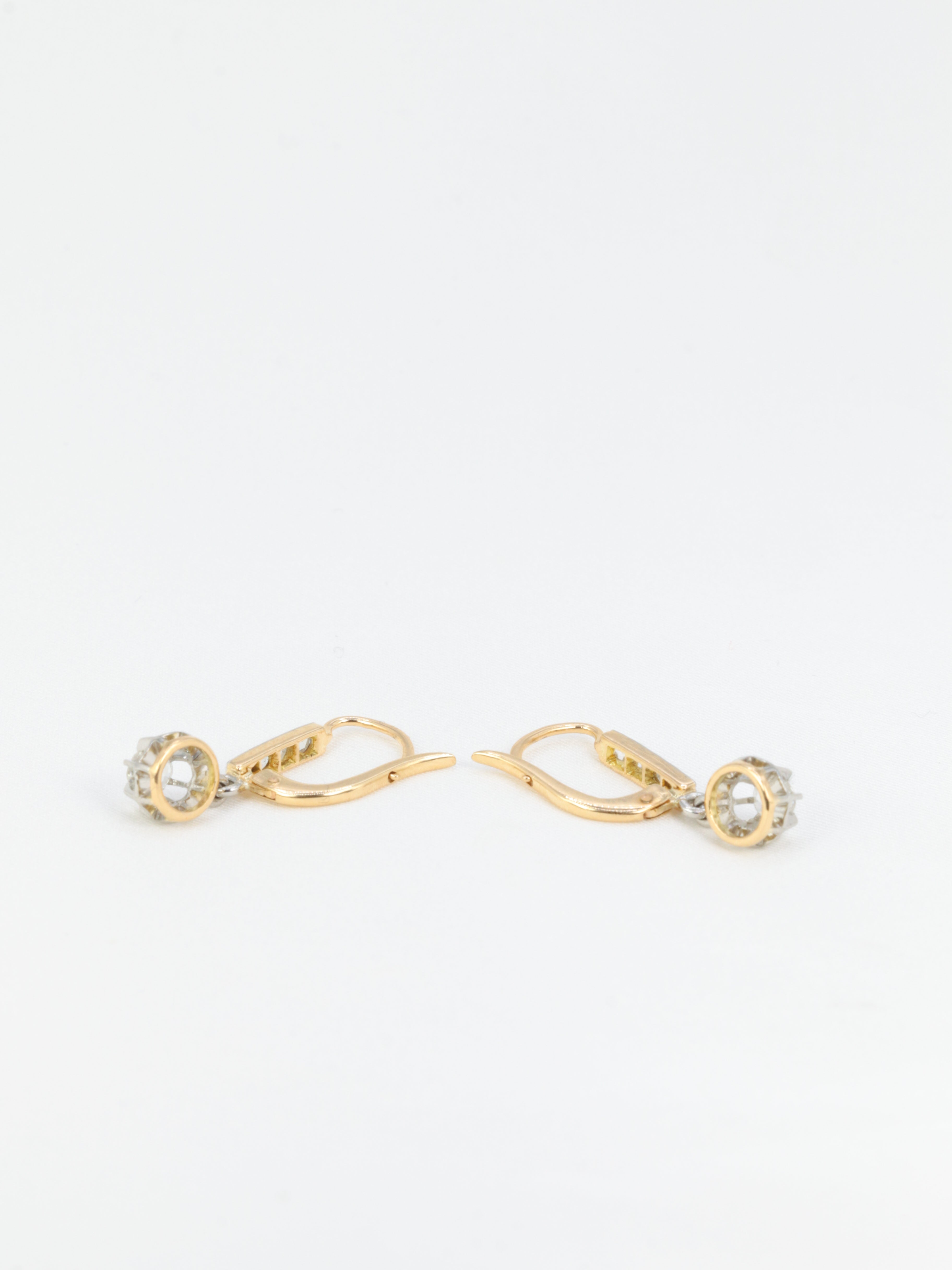 Antique sleepers in gold, silver and diamonds