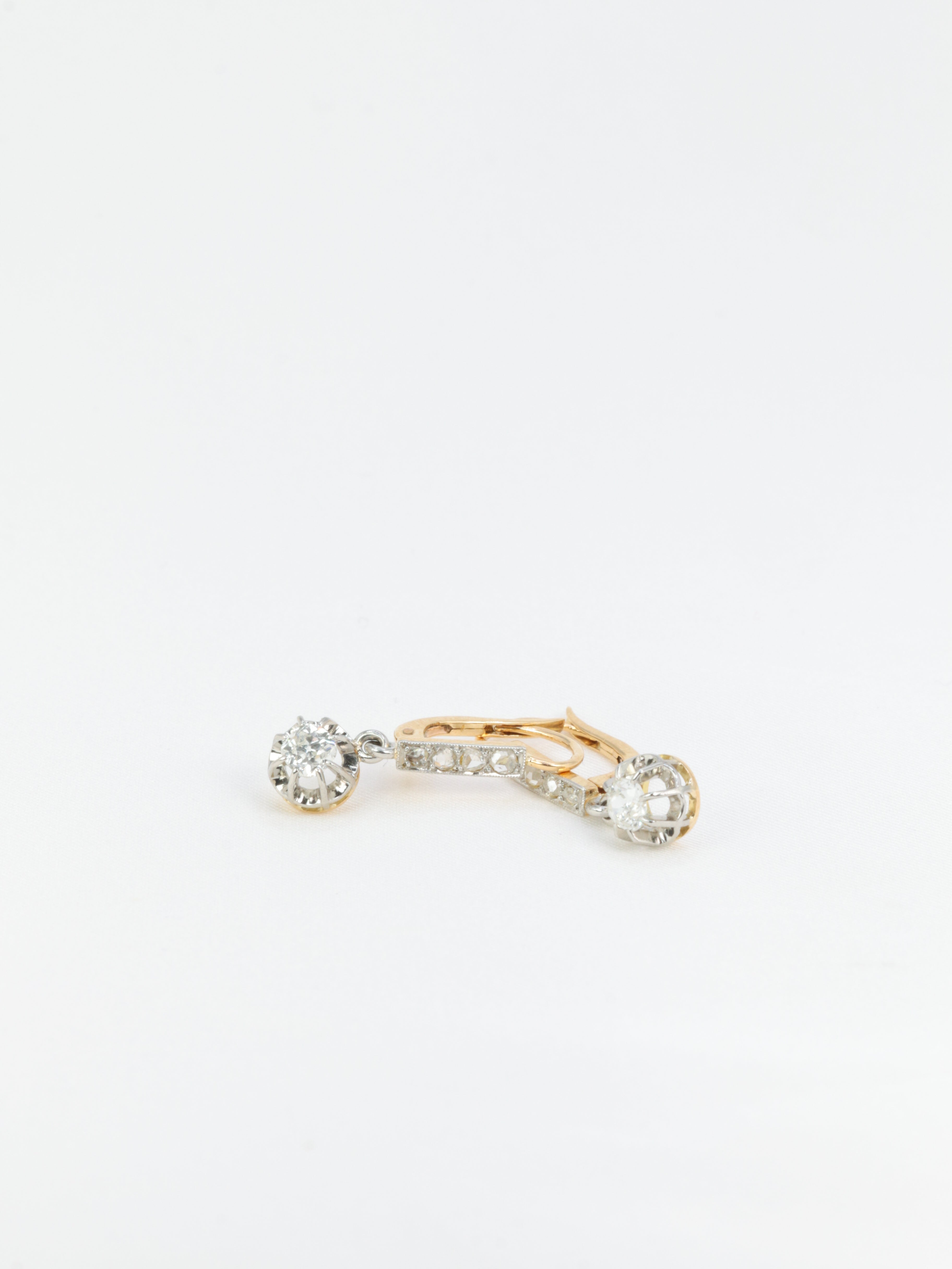 Antique sleepers in gold, silver and diamonds