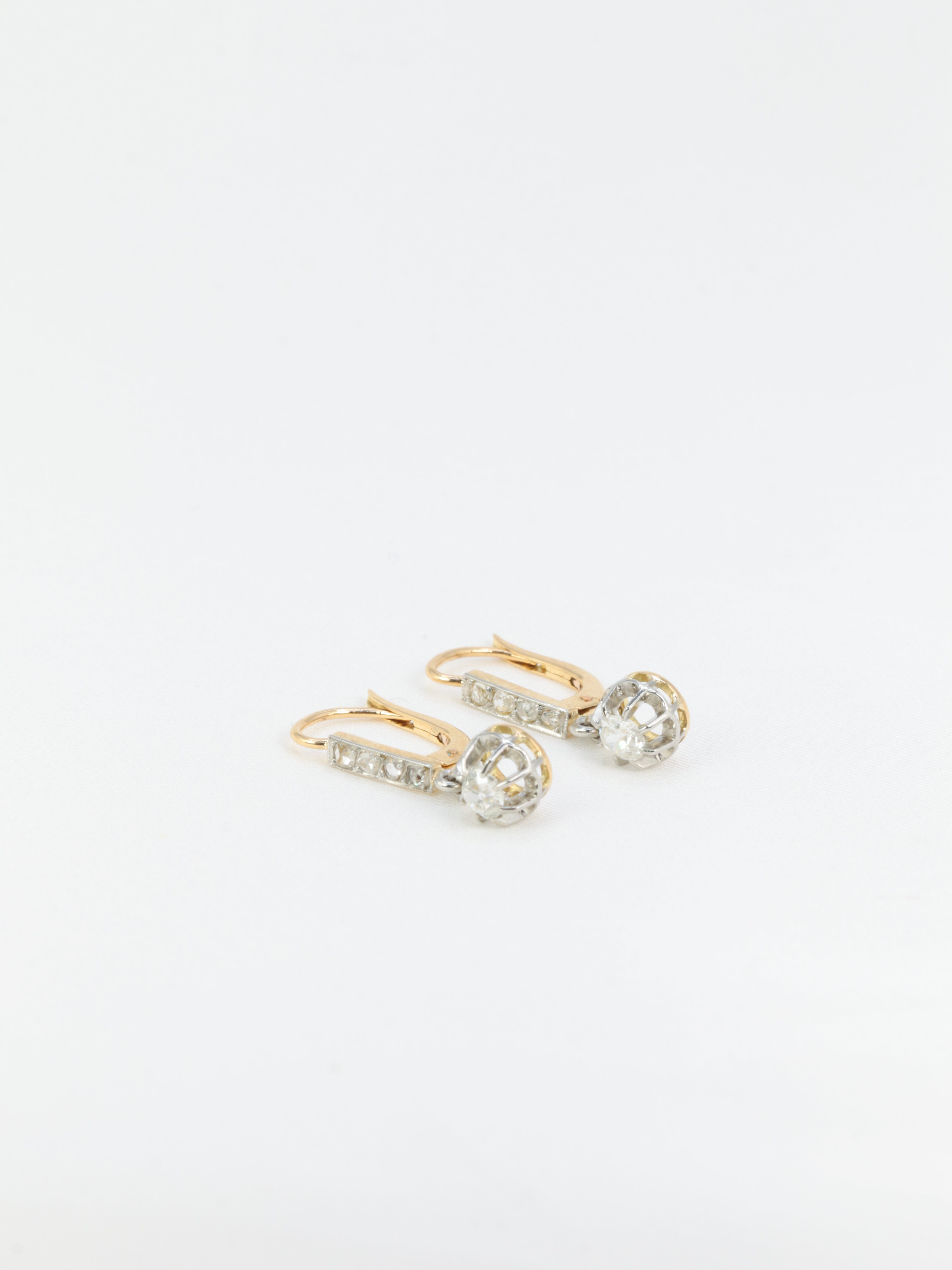 Antique sleepers in gold, silver and diamonds